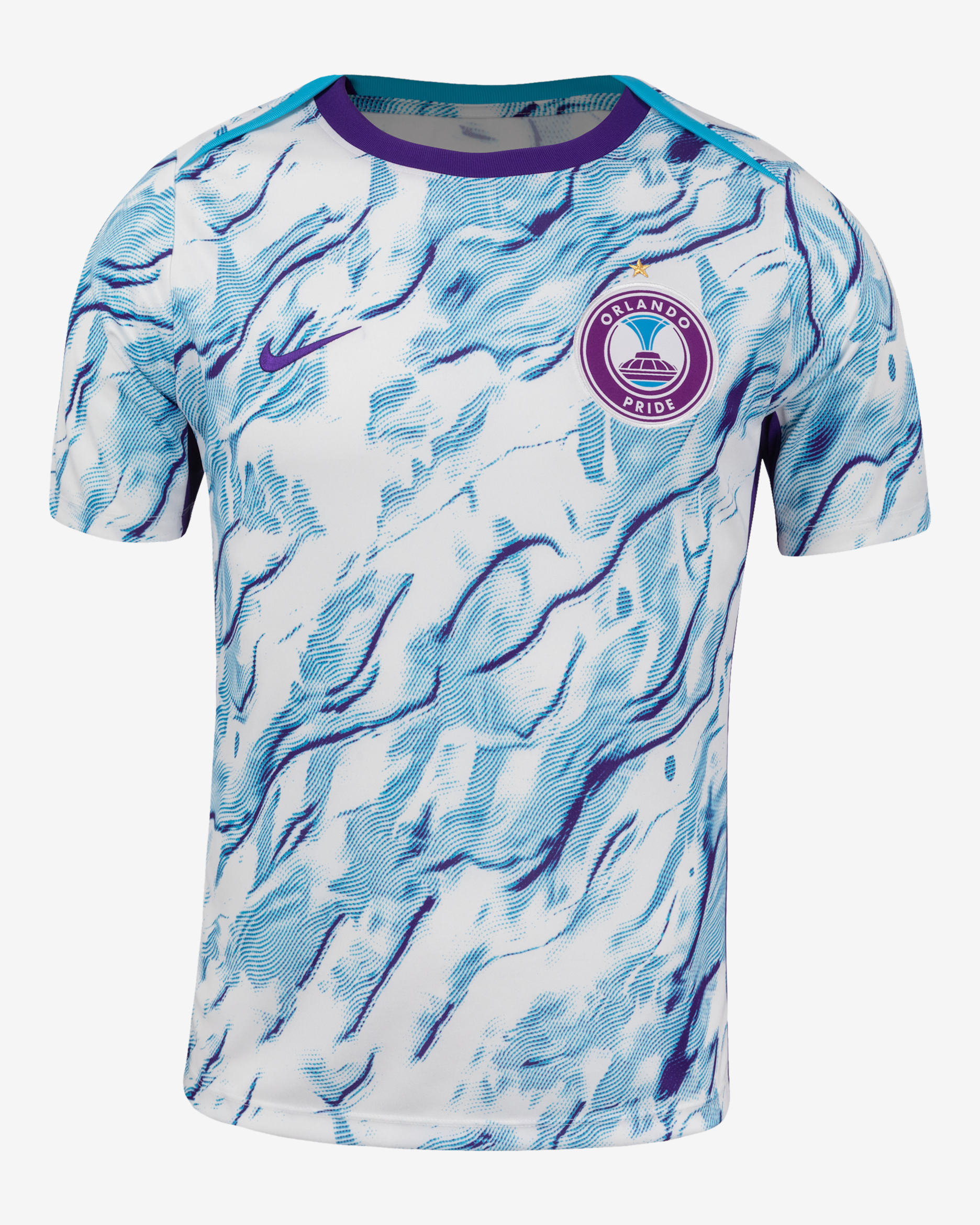 Orlando Pride 2025 Men's Nike NWSL Short-Sleeve Pre-Match Top - Field Purple/White