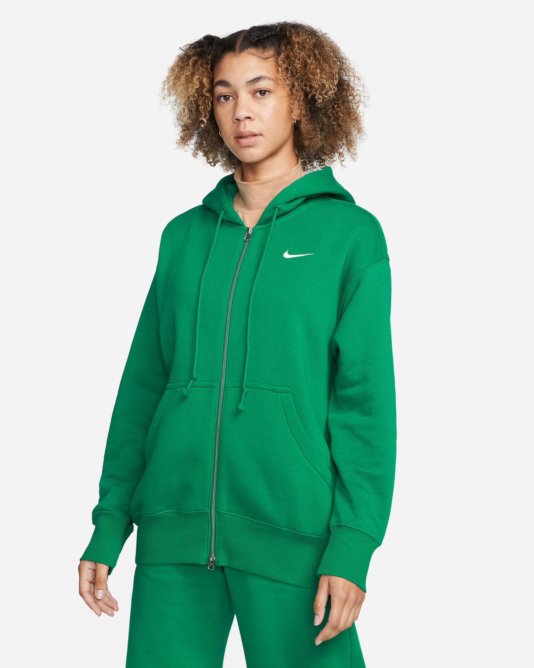 Nike Sportswear Phoenix Fleece Women's Oversized Full-Zip Hoodie - Malachite/Sail