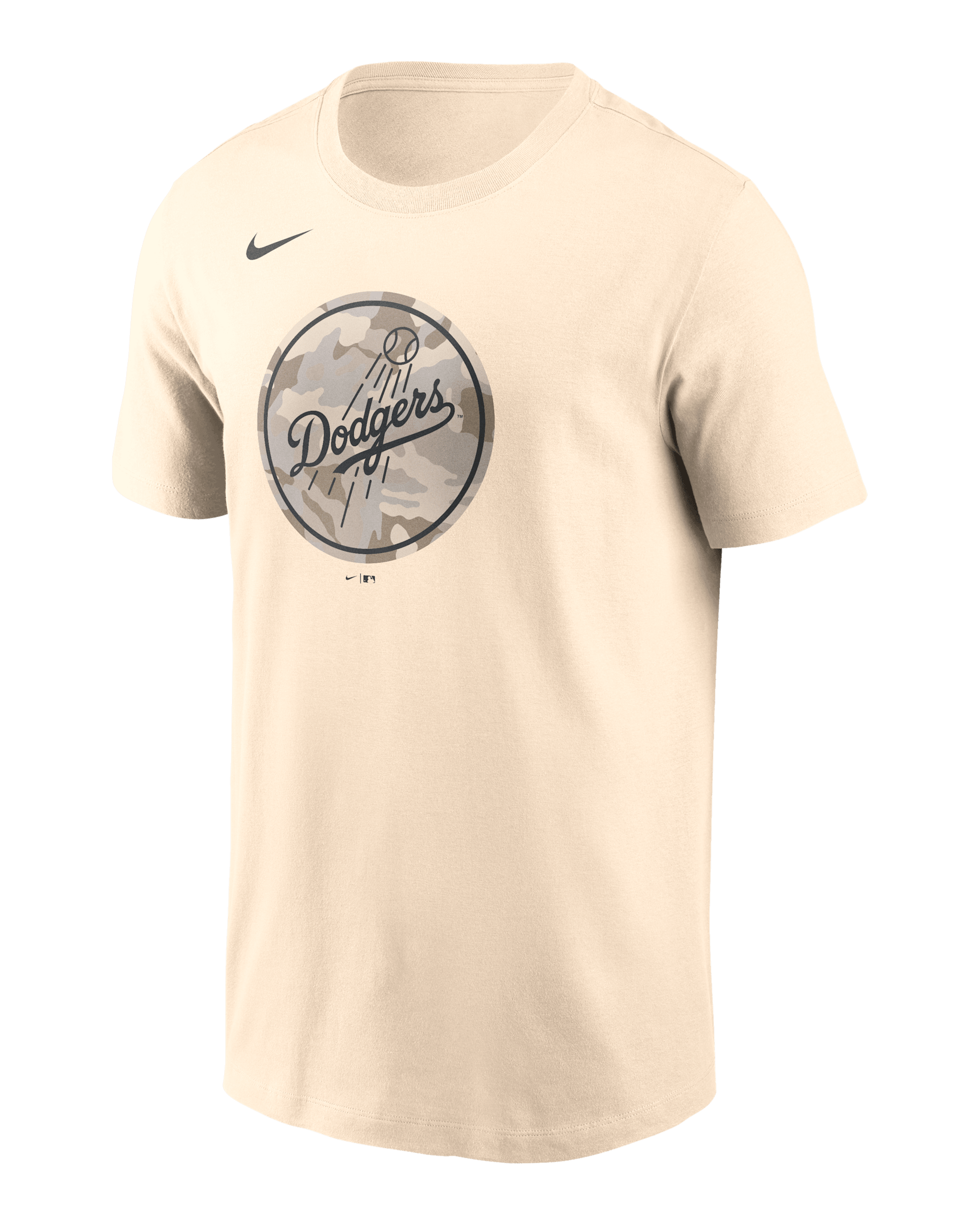 Los Angeles Dodgers Camo Men's Nike MLB T-Shirt - Cream