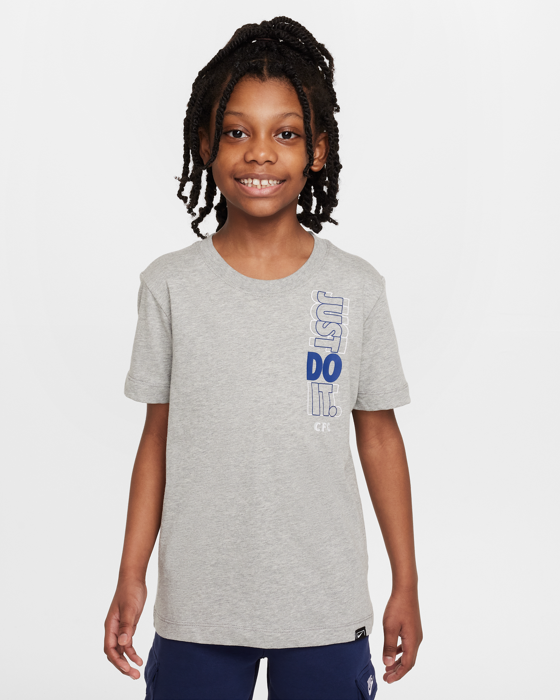 Chelsea FC Nike Genç Çocuk Futbol Tişörtü - Dark Grey Heather