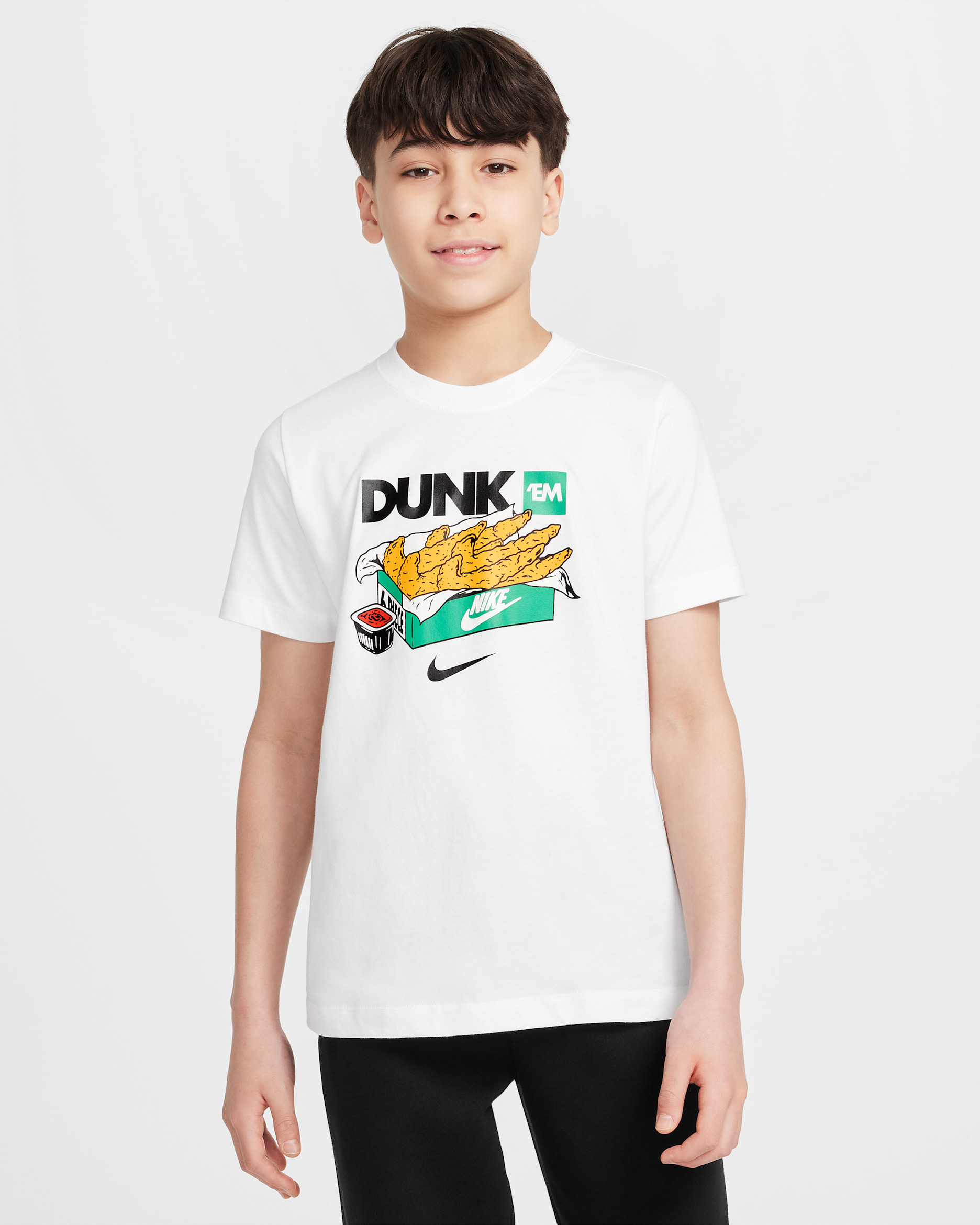 Playera para niños talla grande Nike Sportswear - Blanco