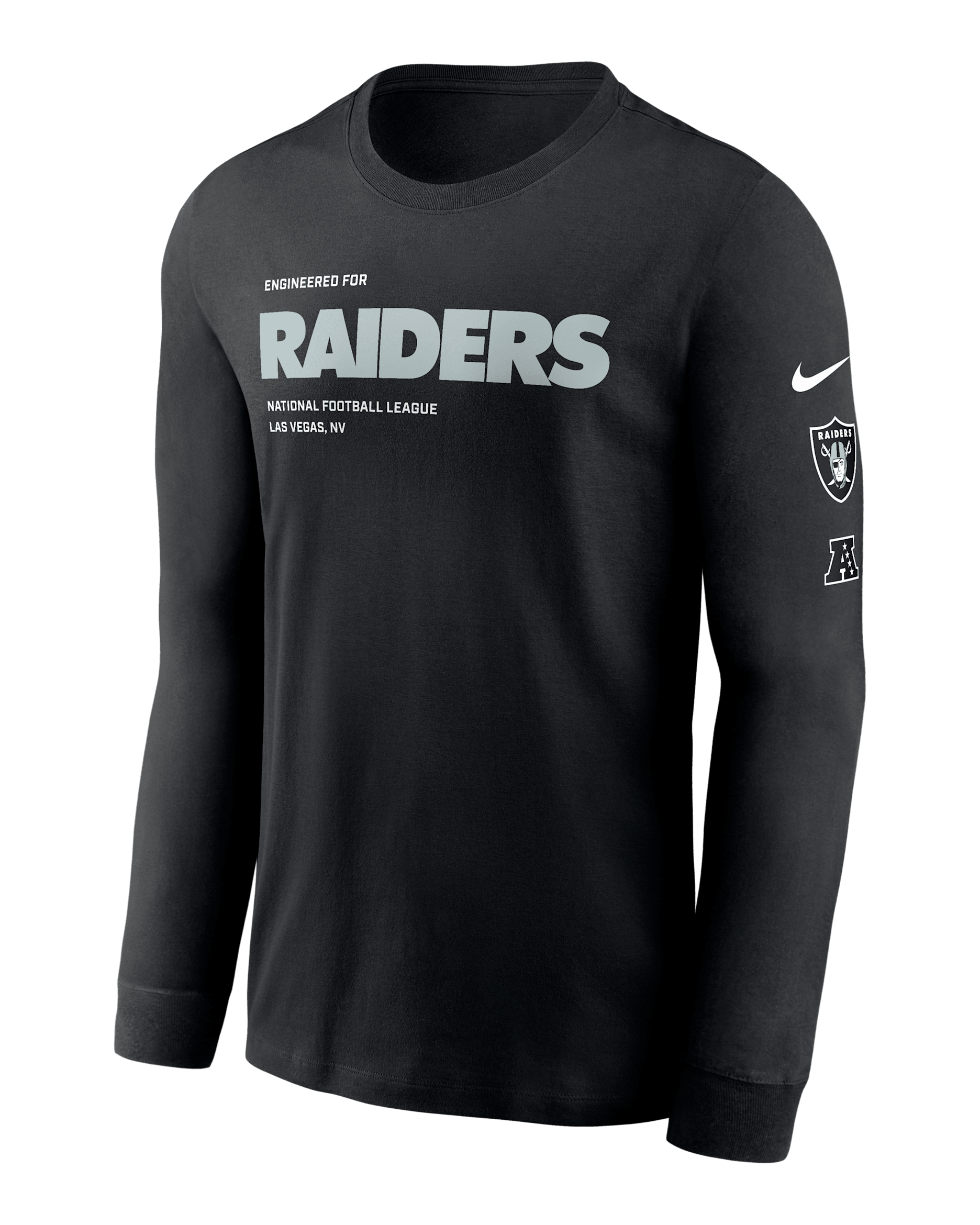 Las Vegas Raiders Play To Win Essential Men's Nike NFL Long-Sleeve T-Shirt - Black
