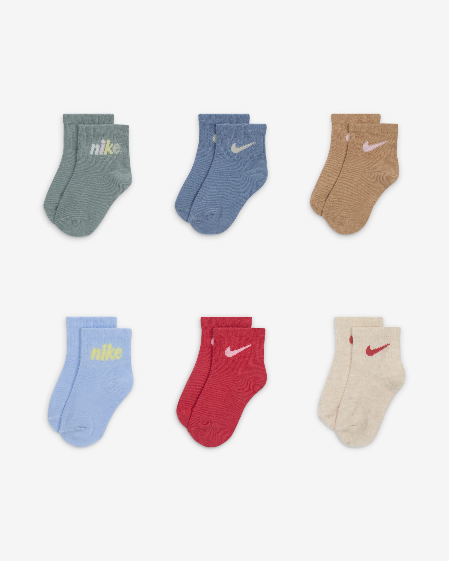 Nike Everyone From Day One Baby (0-6M) Socks Box Set (6-Pairs) - Multi-Color