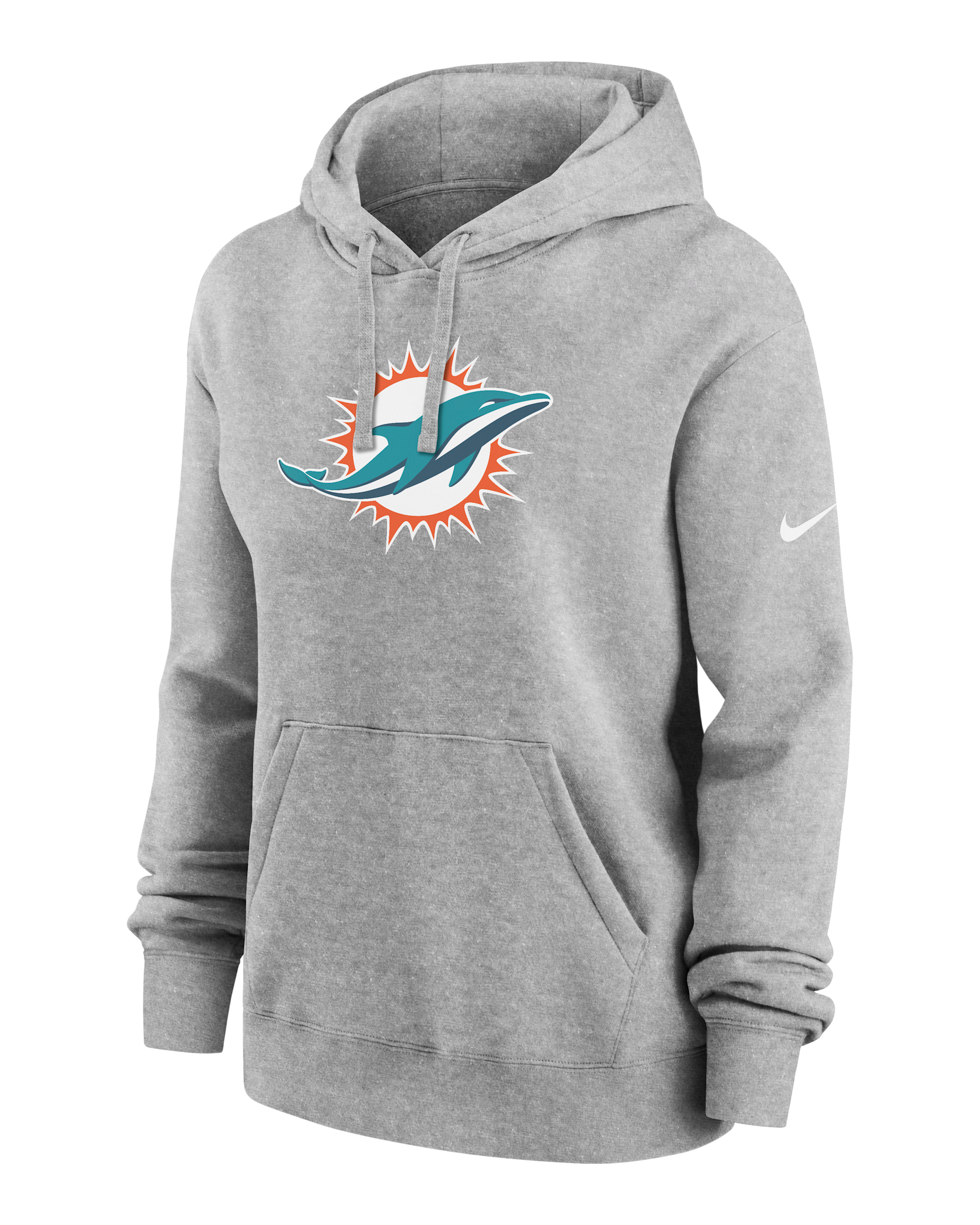 Miami Dolphins Club Women's Nike NFL Pullover Hoodie - Dark Grey Heather