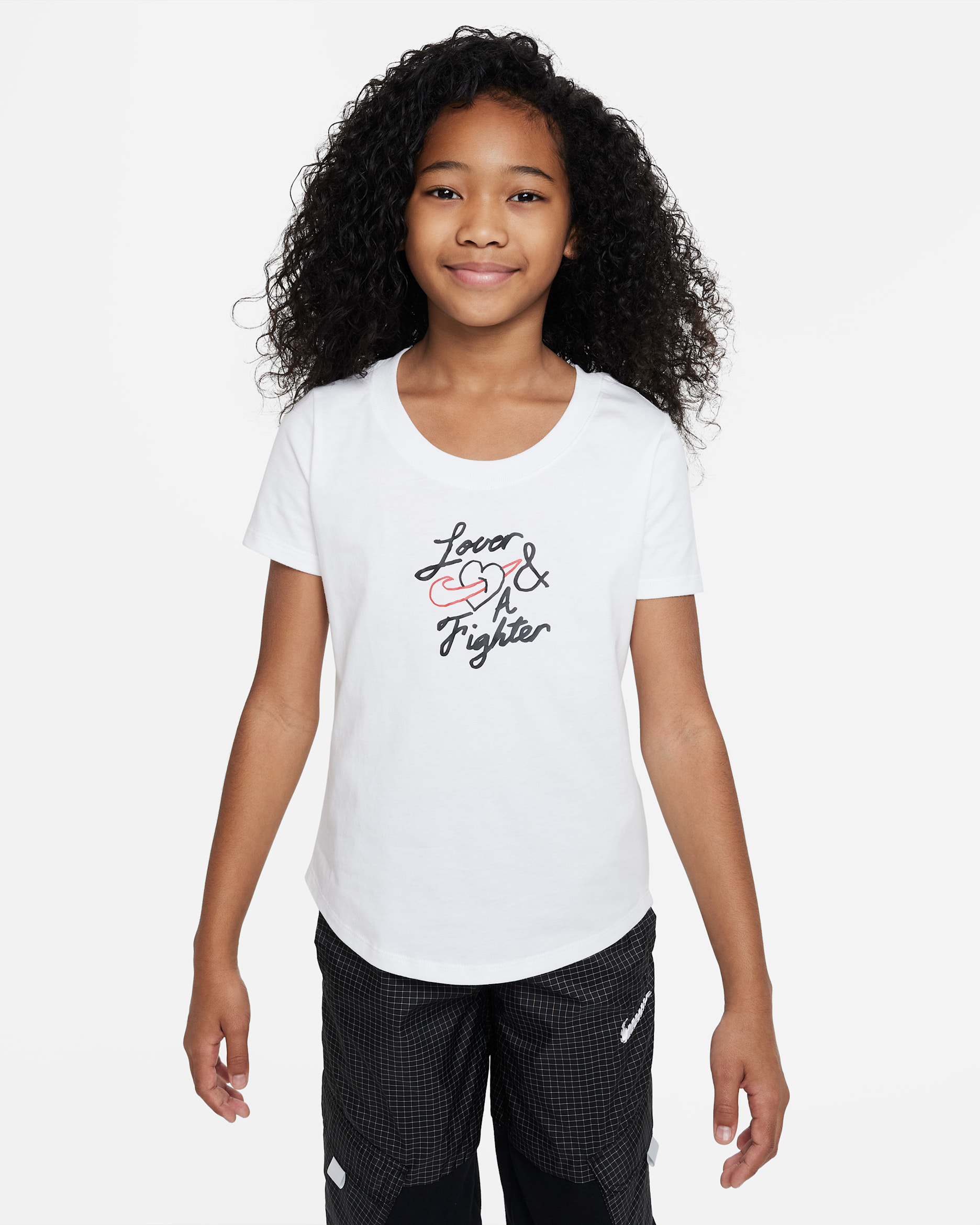 Nike Sportswear Older Kids' (Girls') Scoop-Neck T-Shirt - White