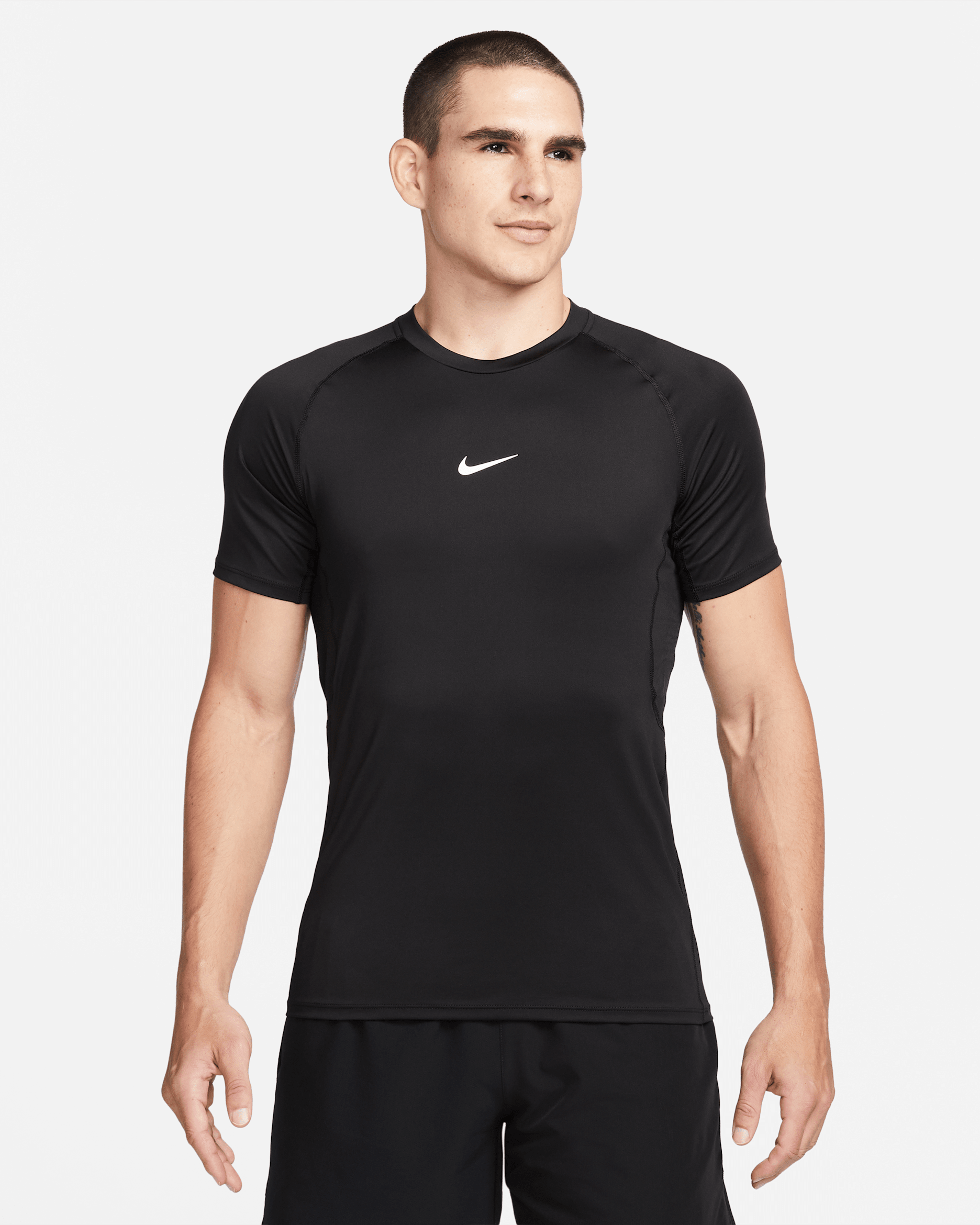 Nike Pro Men's Dri-FIT Slim Short-Sleeve Top - Black/White