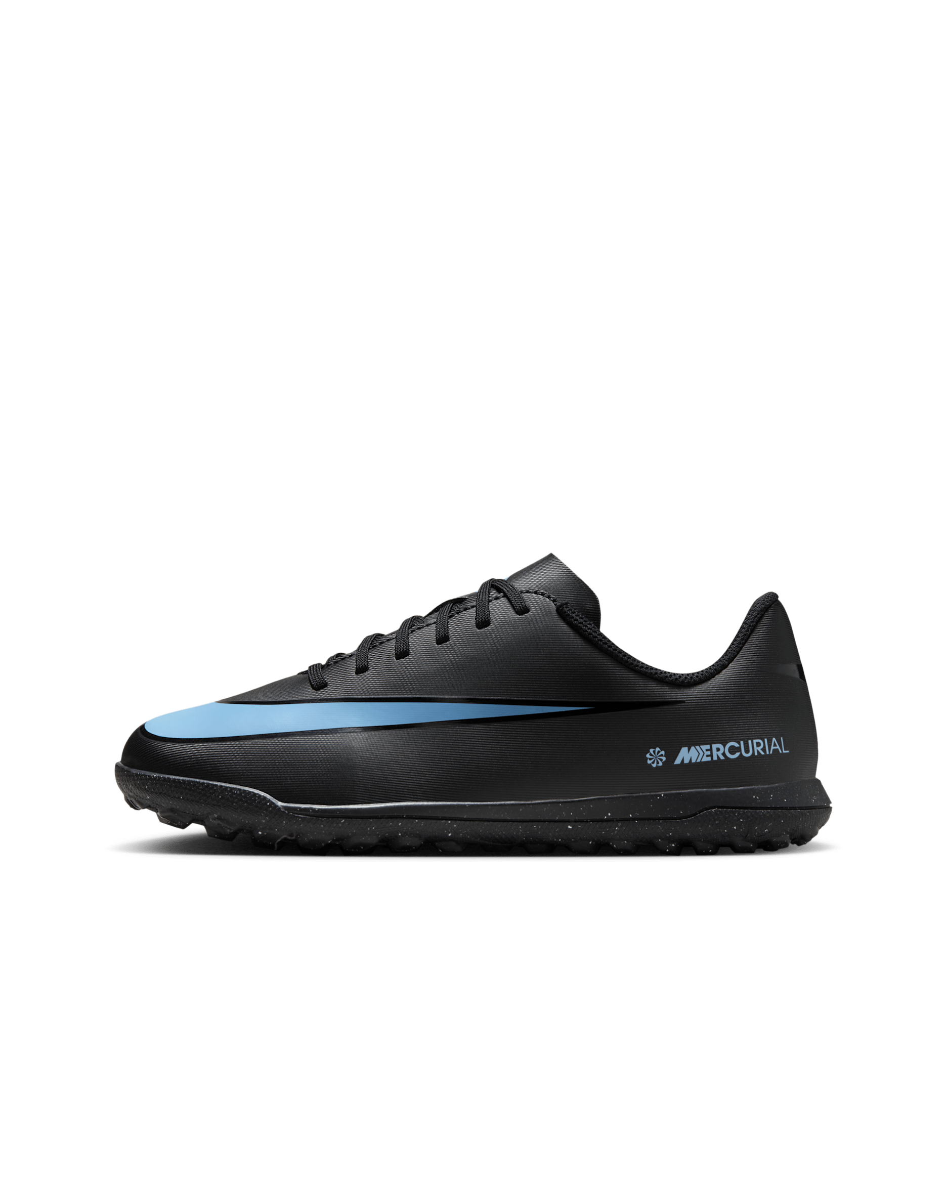 Nike Jr. Mercurial Vapor 16 Club Düşük Bilekli Küçük/Genç Çocuk Halı Saha Kramponu - Siyah/Ice Blue
