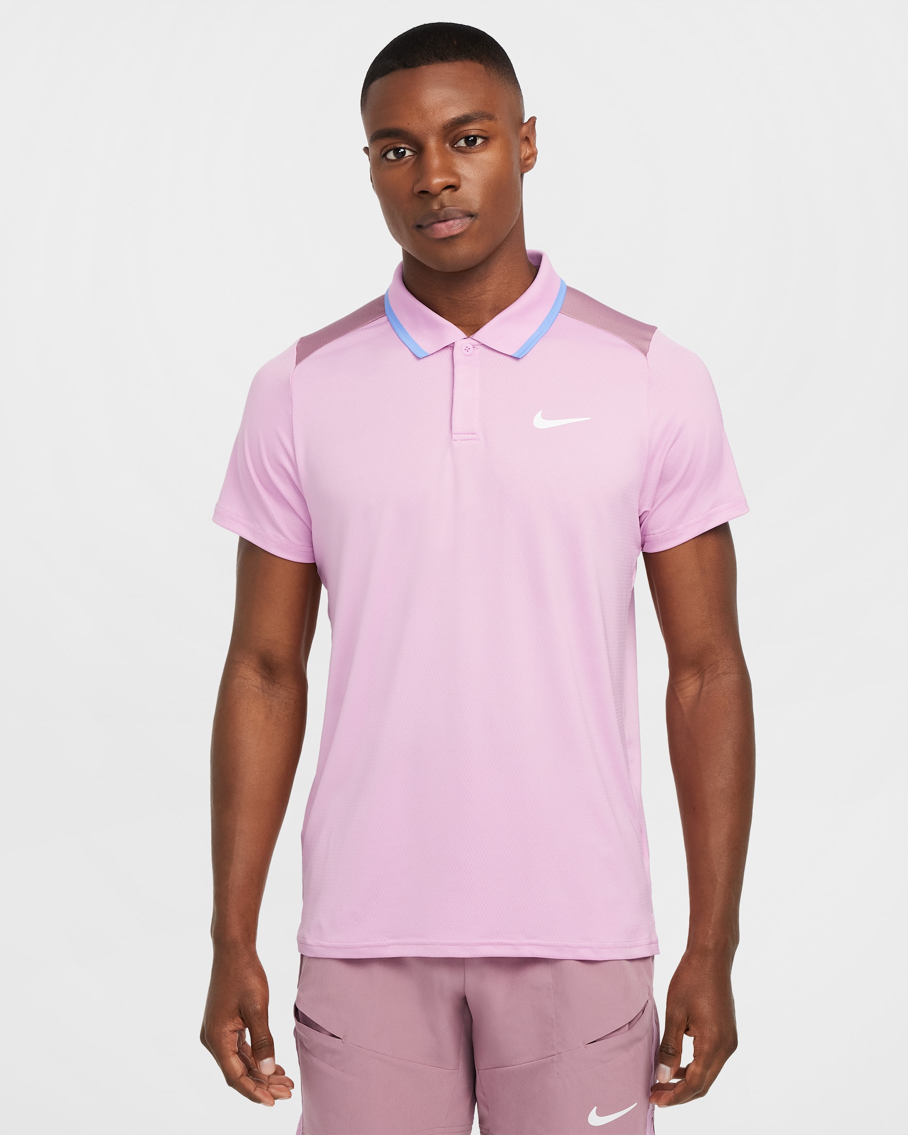 NikeCourt Advantage Men's Dri-FIT Tennis Polo - Beyond Pink/Plum Dust/White