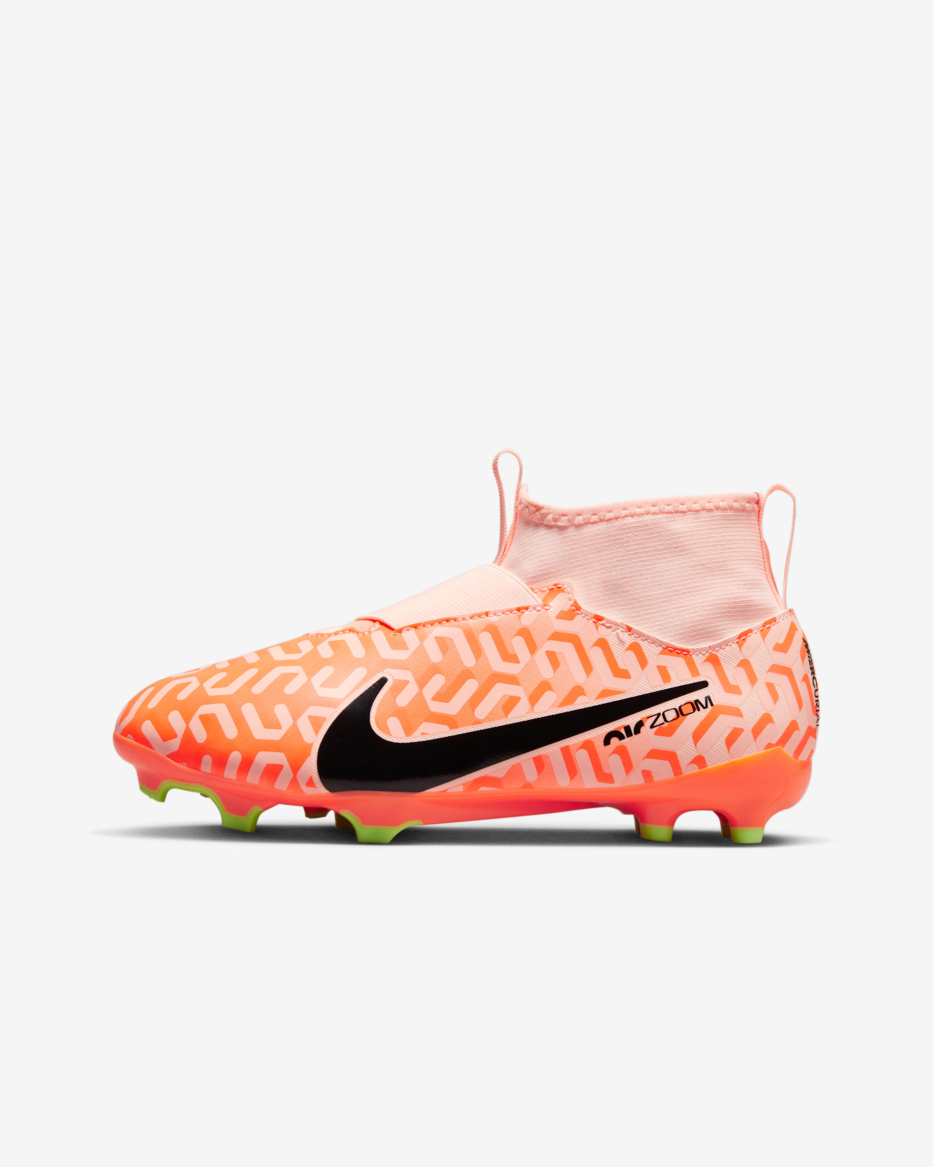 Nike Jr. Mercurial Superfly 9 Academy Younger/Older Kids' Multi-Ground High-Top Football Boot - Guava Ice/Black