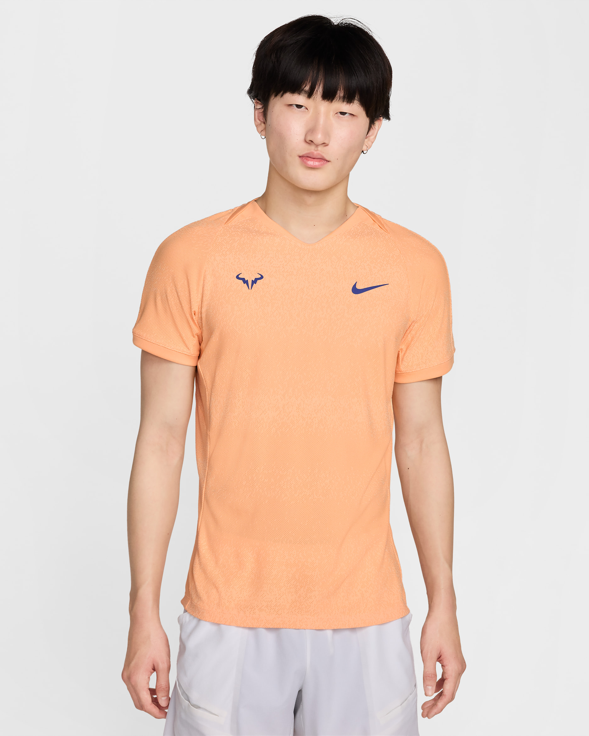 Rafa Men's Dri-FIT ADV Short-Sleeve Tennis Top - Orange Chalk/Orange Chalk/Deep Night