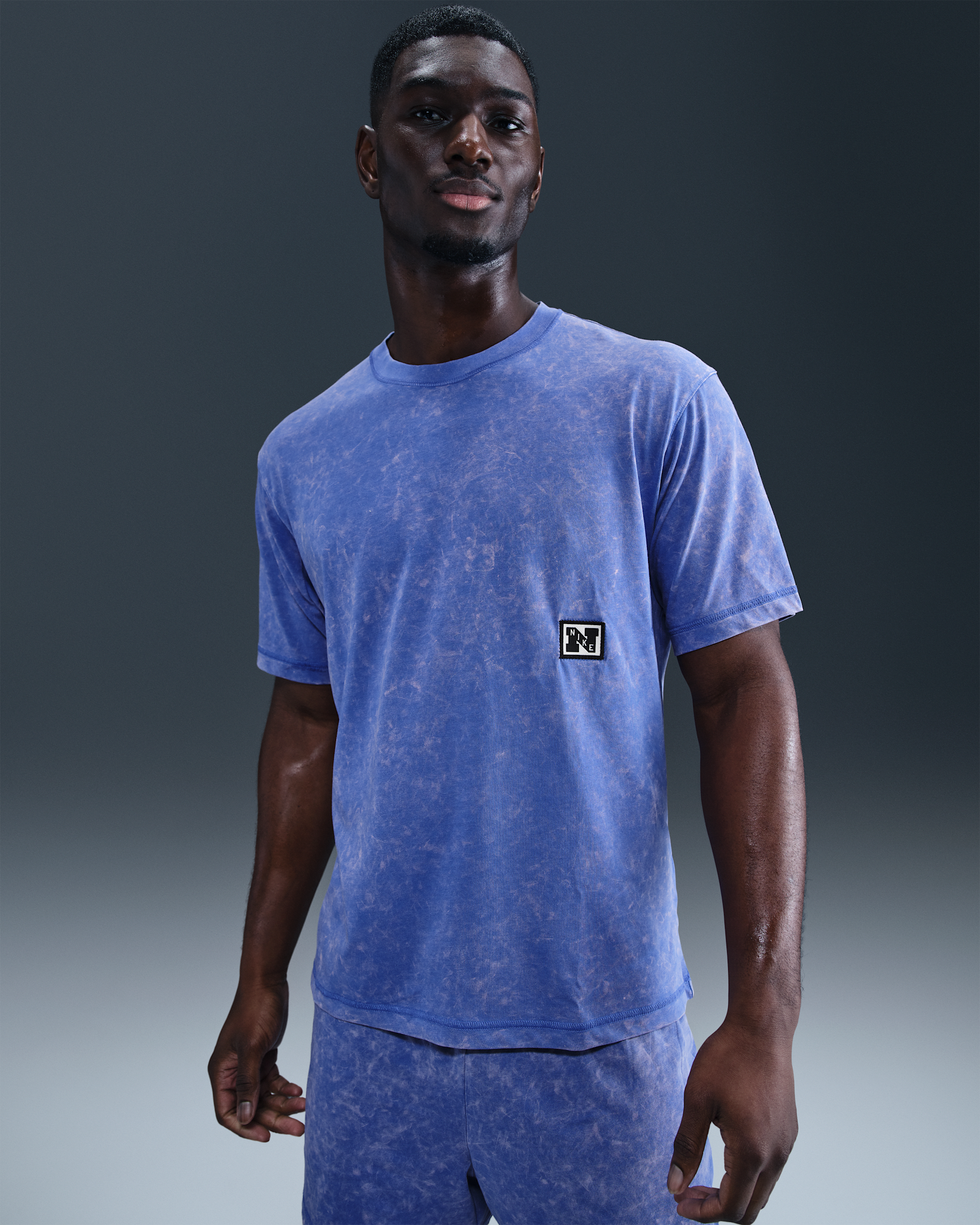 Nike Gym Heritage Men's Dri-FIT Short-Sleeve Training Top - Comet Blue/Comet Blue