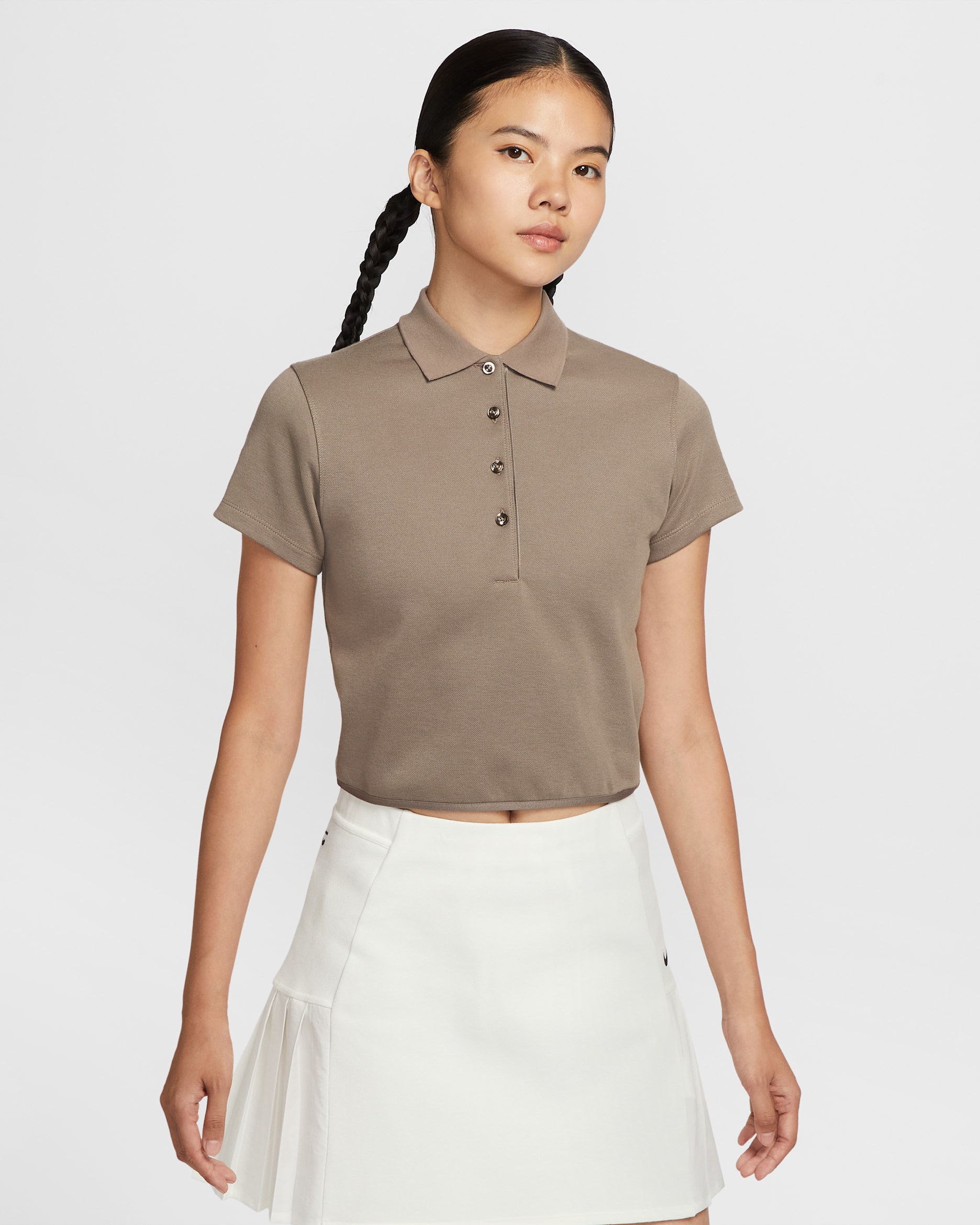 Nike 女款短袖高爾夫球衫 - Mink Brown/Sail
