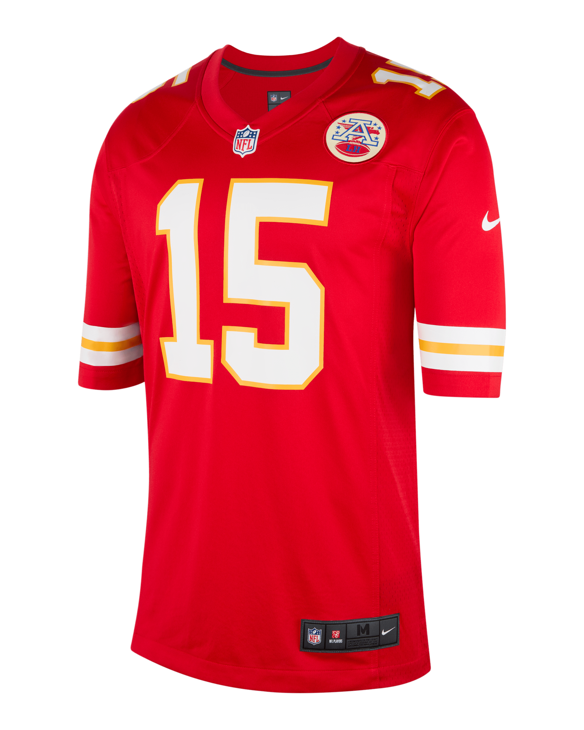 Camisola de jogo de futebol americano NFL Kansas City Chiefs (Patrick Mahomes) para homem - Vermelho University