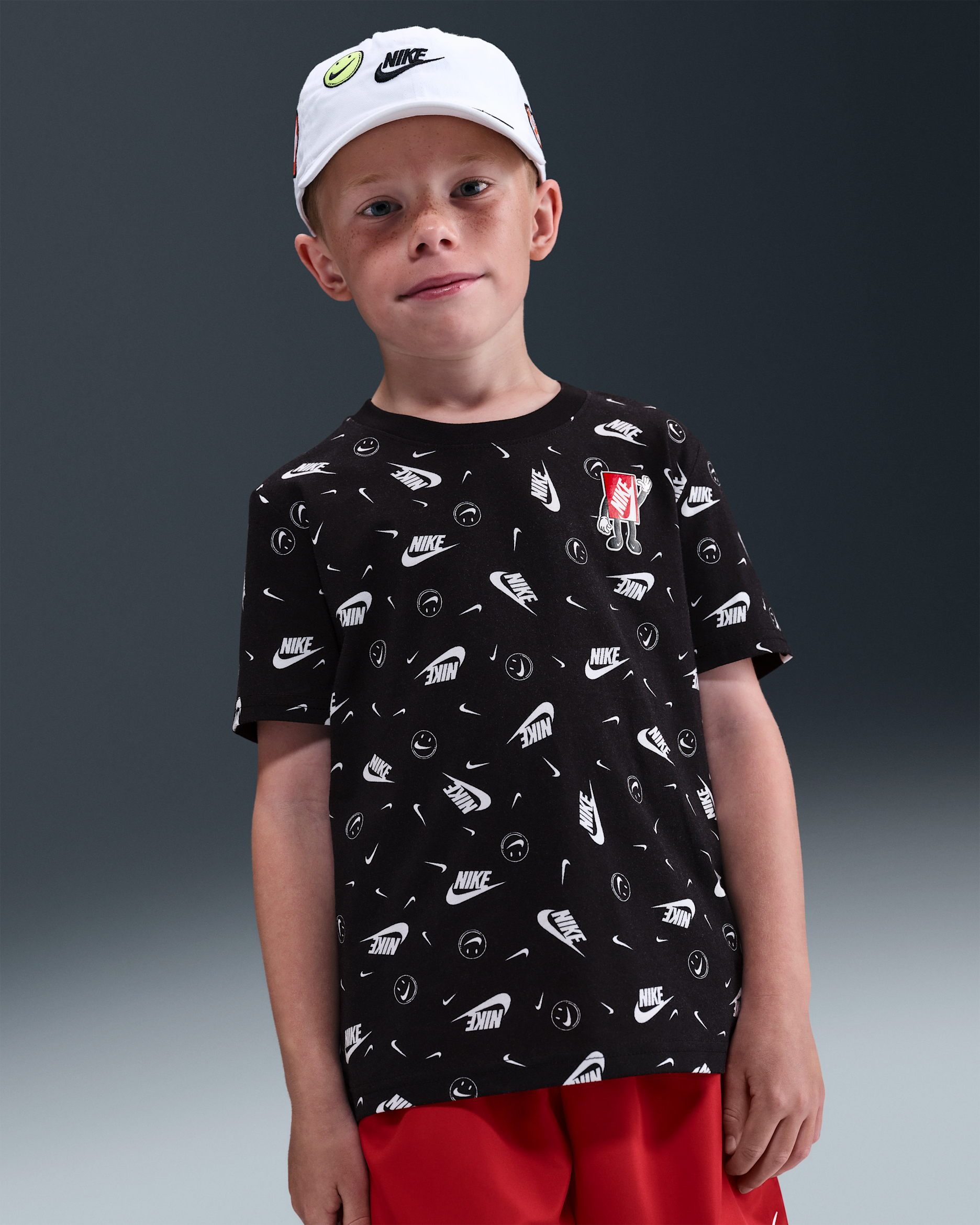 Nike Little Kids' Printed Boxy T-Shirt - Black