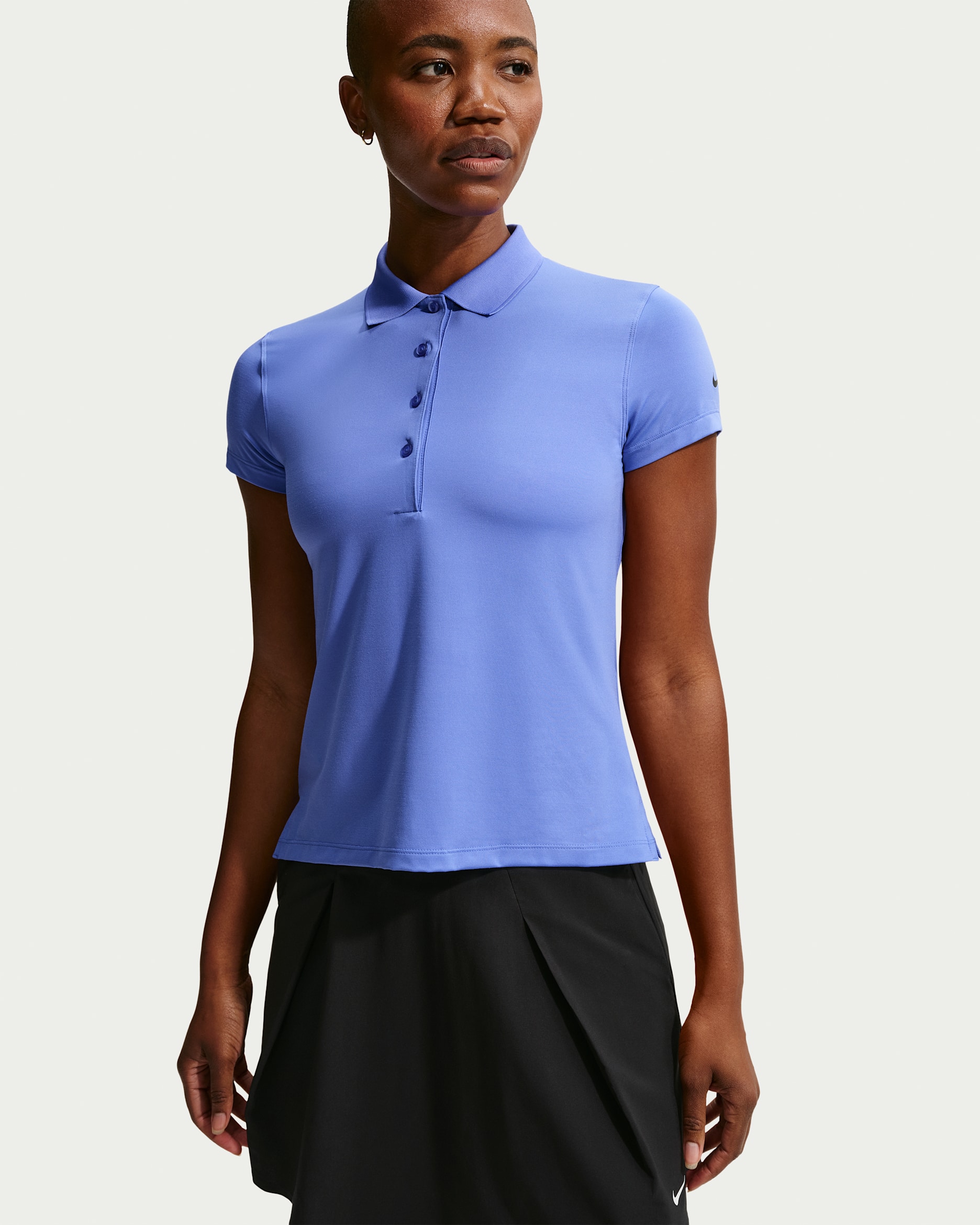 Nike Golf Club Women's Dri-FIT UV Short-Sleeve Golf Polo - Sapphire/Black