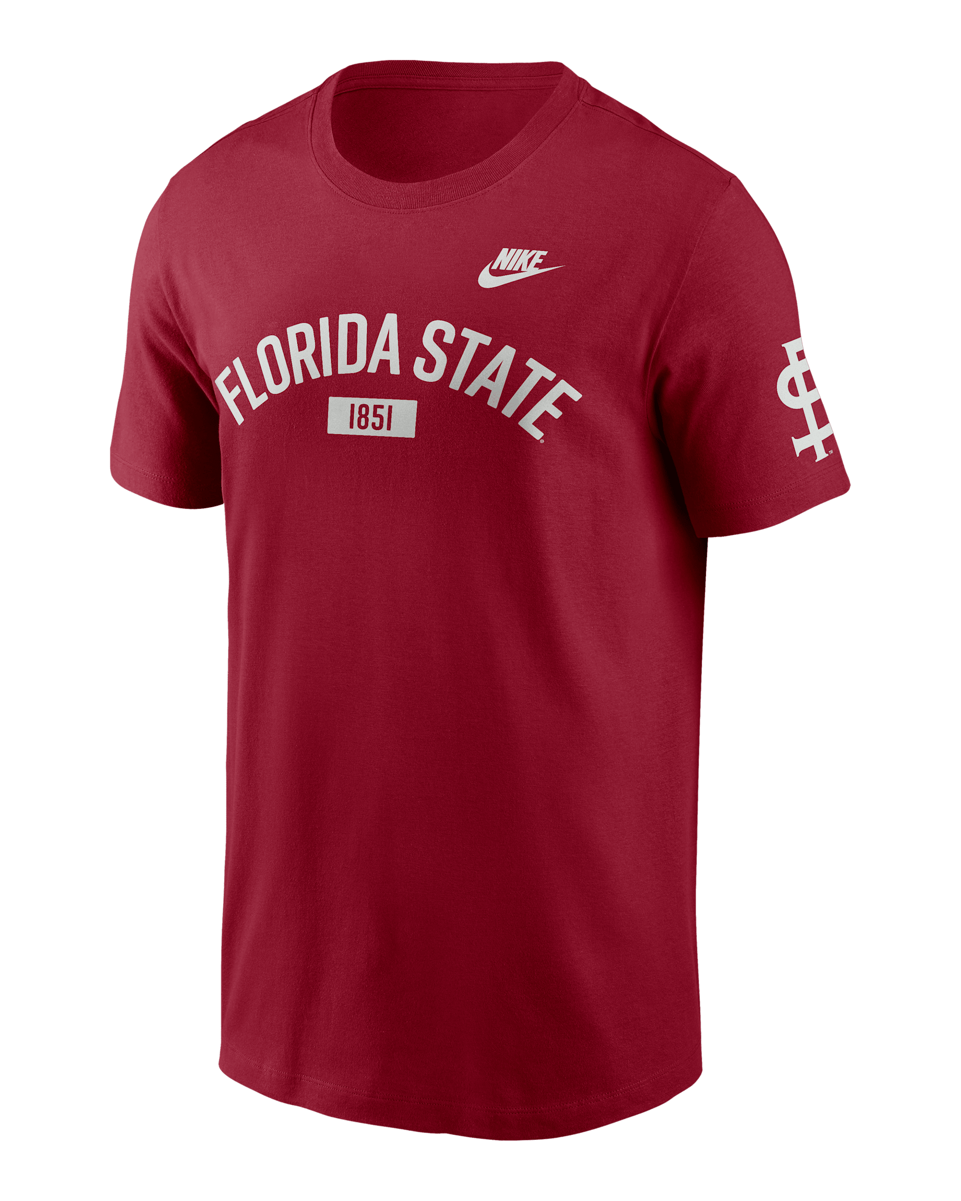 Florida State Legacy Arch 2-Hit Men's Nike College T-Shirt - Garnet
