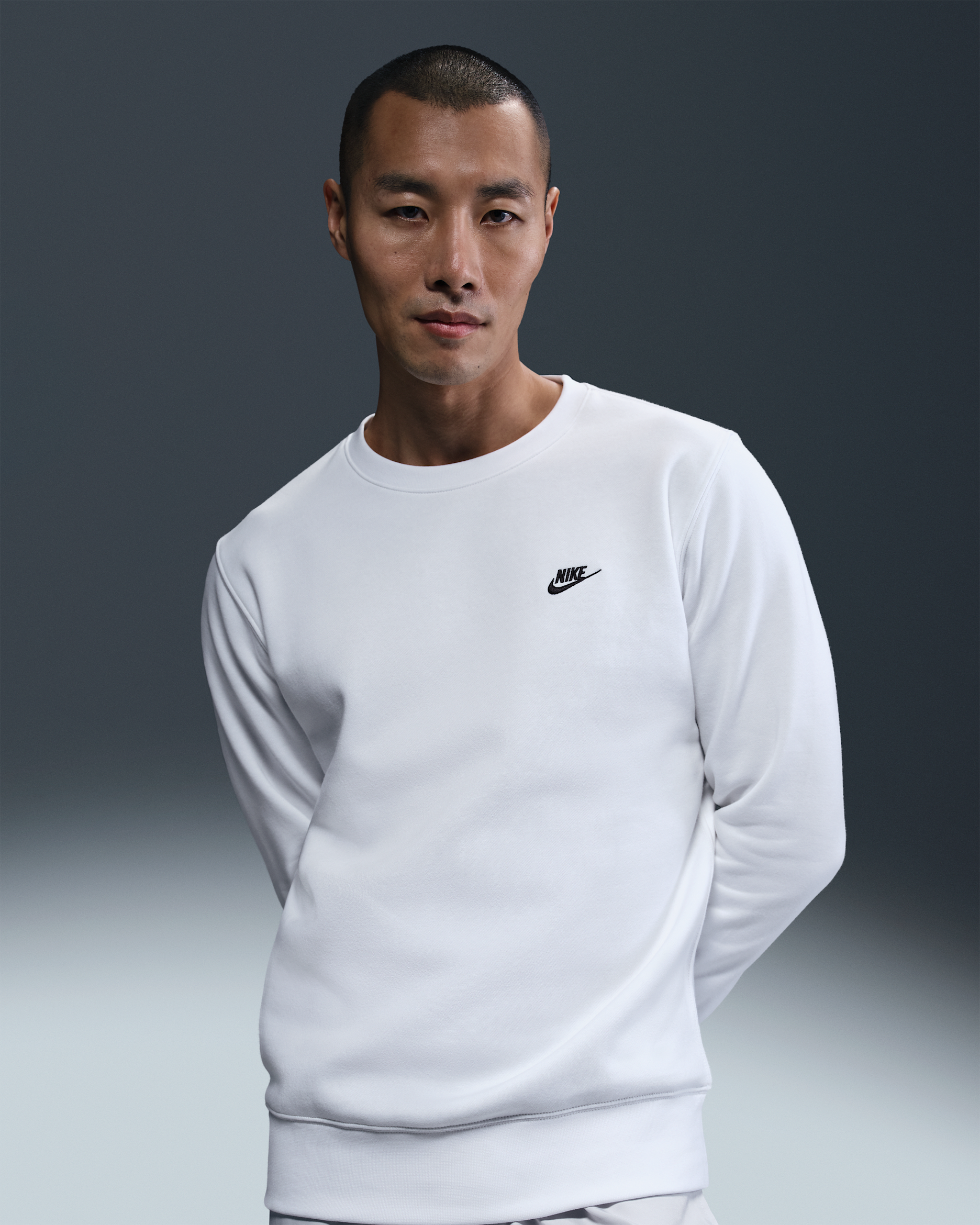 Nike Club Men's Fleece Crew - White/Black