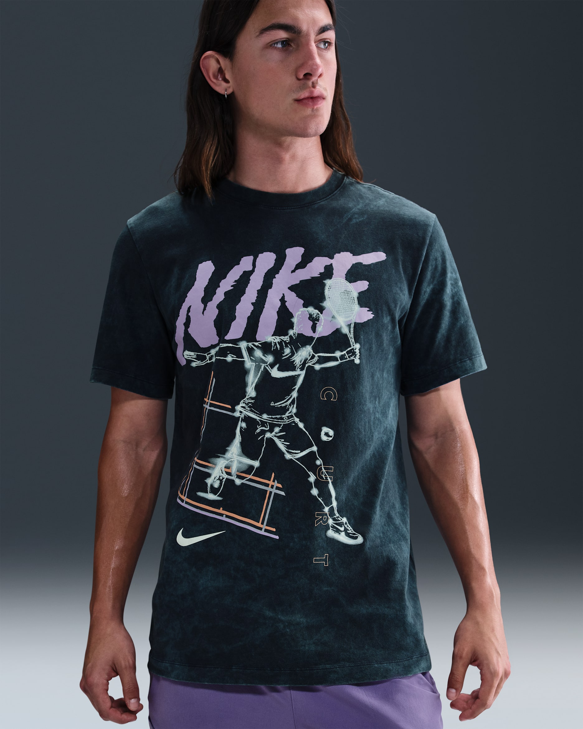 NikeCourt Men's Tennis T-Shirt - Obsidian