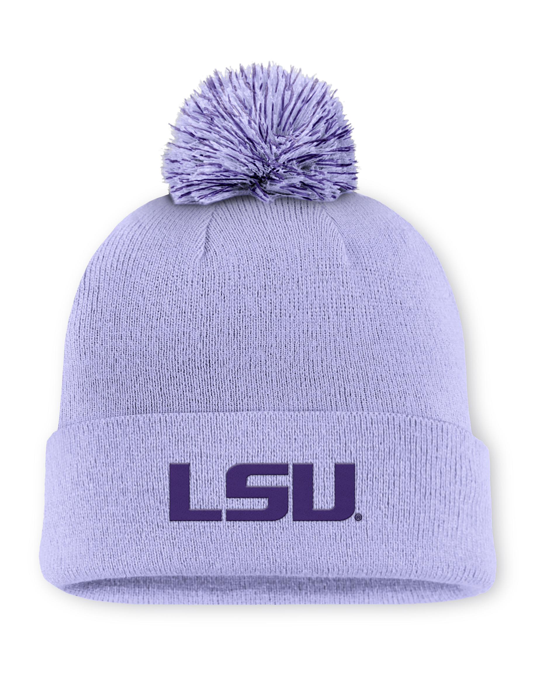 Gorro con dobladillo y pompón universitario Nike para hombre LSU Primetime Campus Toned - Morado claro