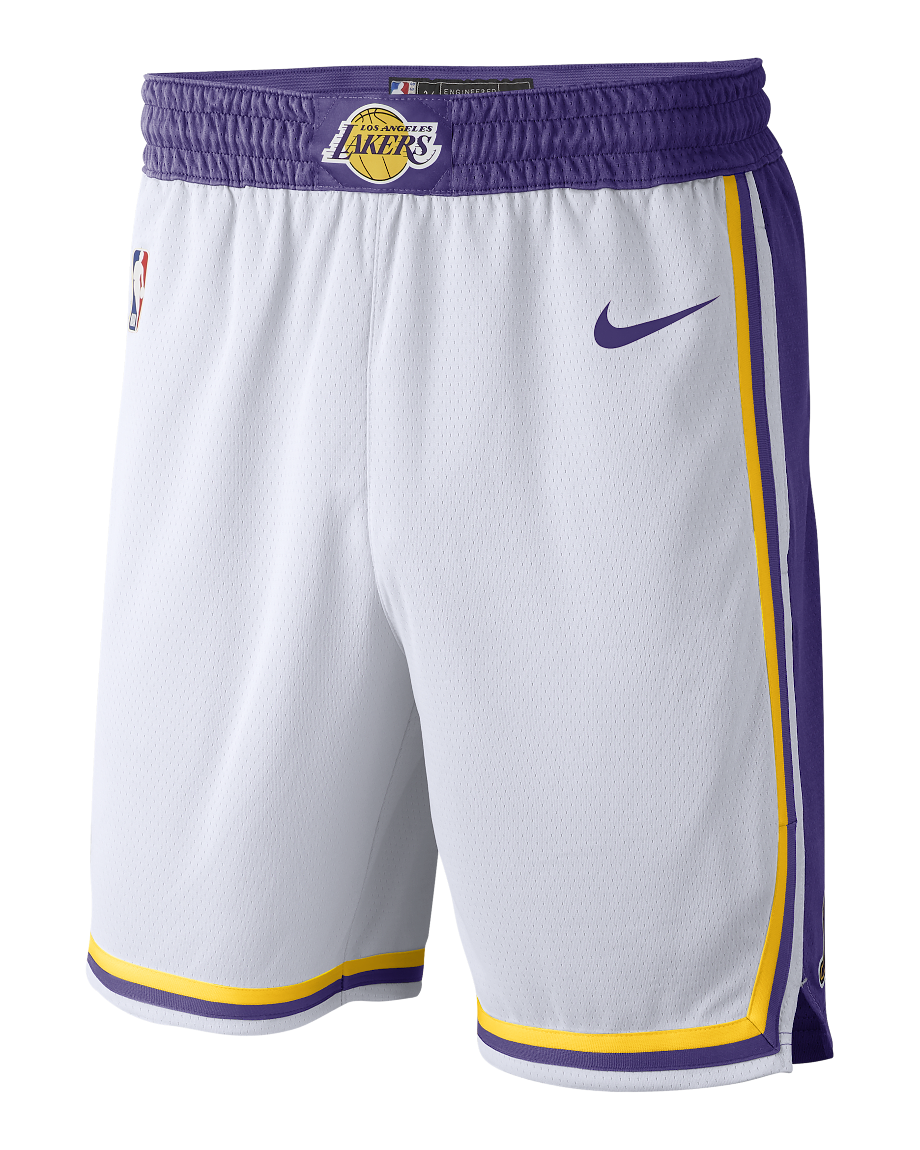 Los Angeles Lakers Men's Nike NBA Swingman Shorts - White/Amarillo/Field Purple