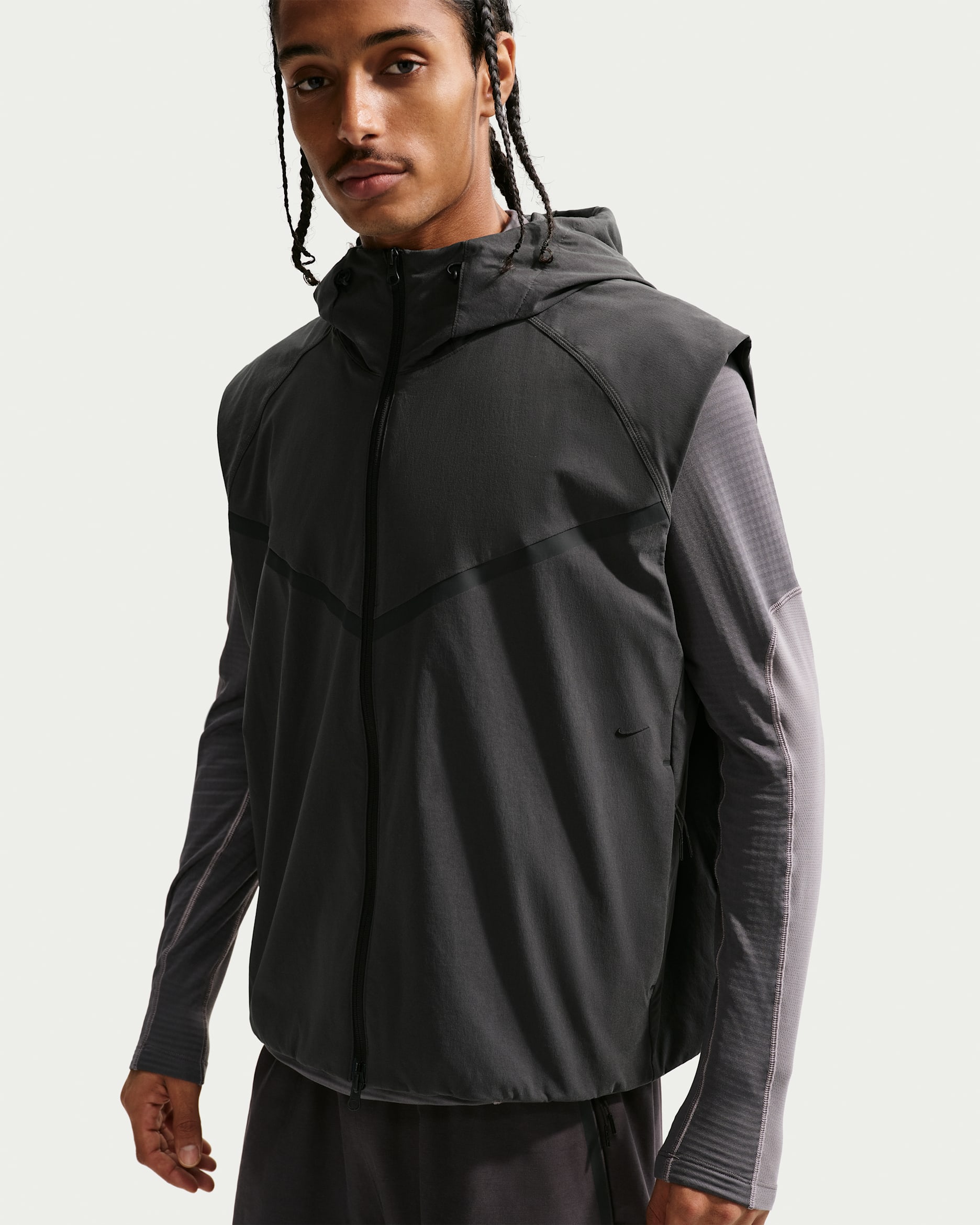 Veste sans manches Windrunner tissée Dri-FIT Nike Tech pour homme - Anthracite/Noir
