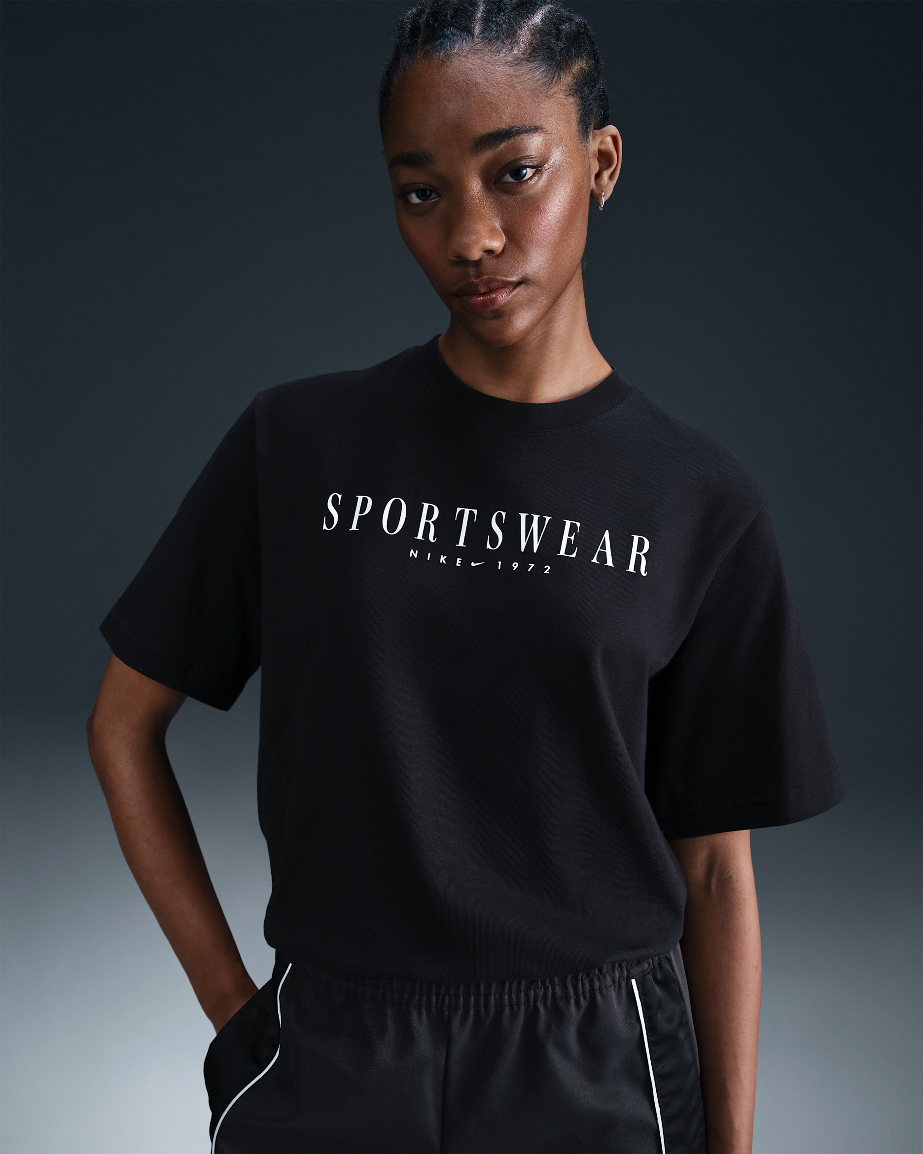 Nike Sportswear Women's Boxy T-Shirt - Black/White