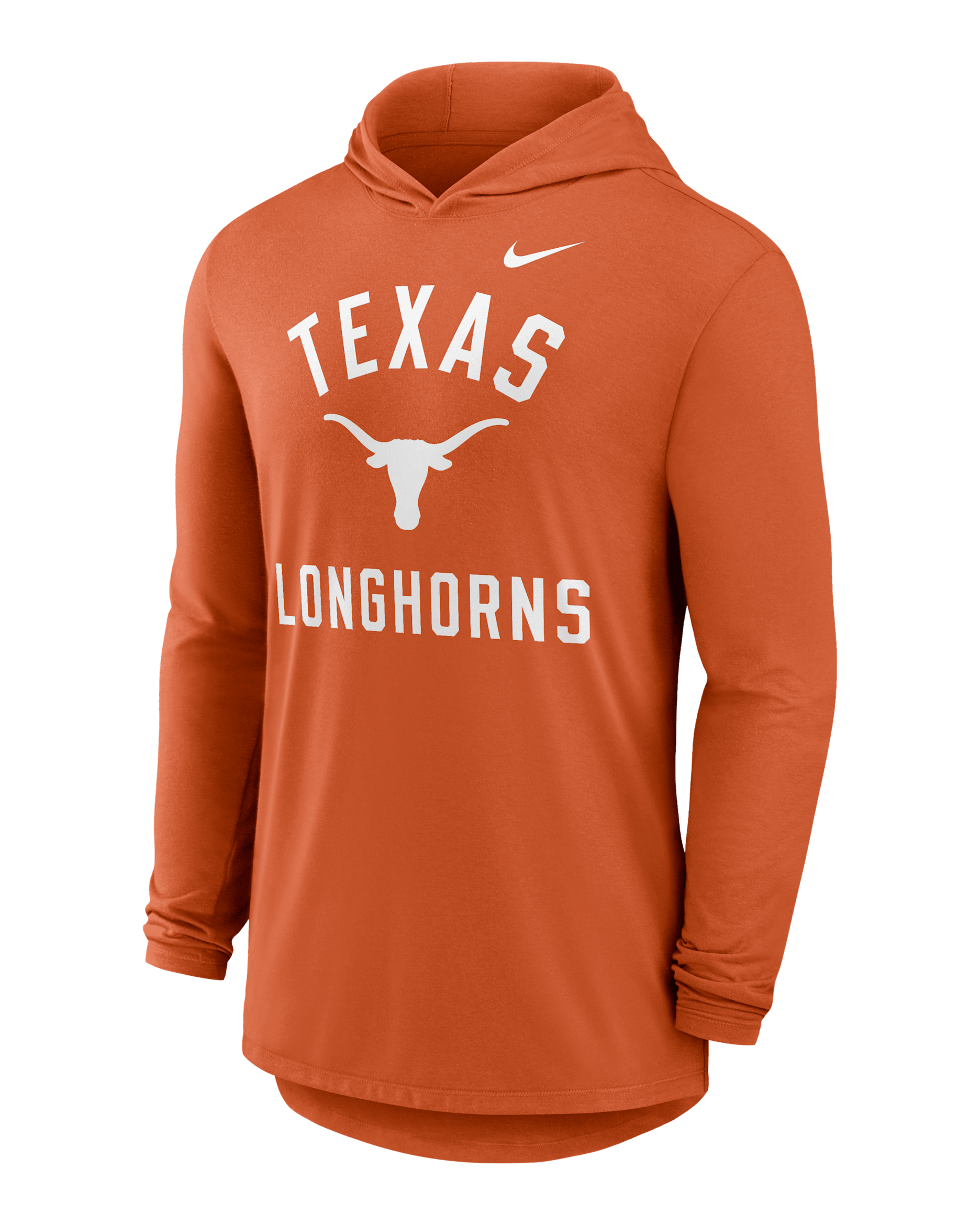 Texas Campus Arch Men's Nike Dri-FIT College Long-Sleeve Hooded T-Shirt - Burnt Orange
