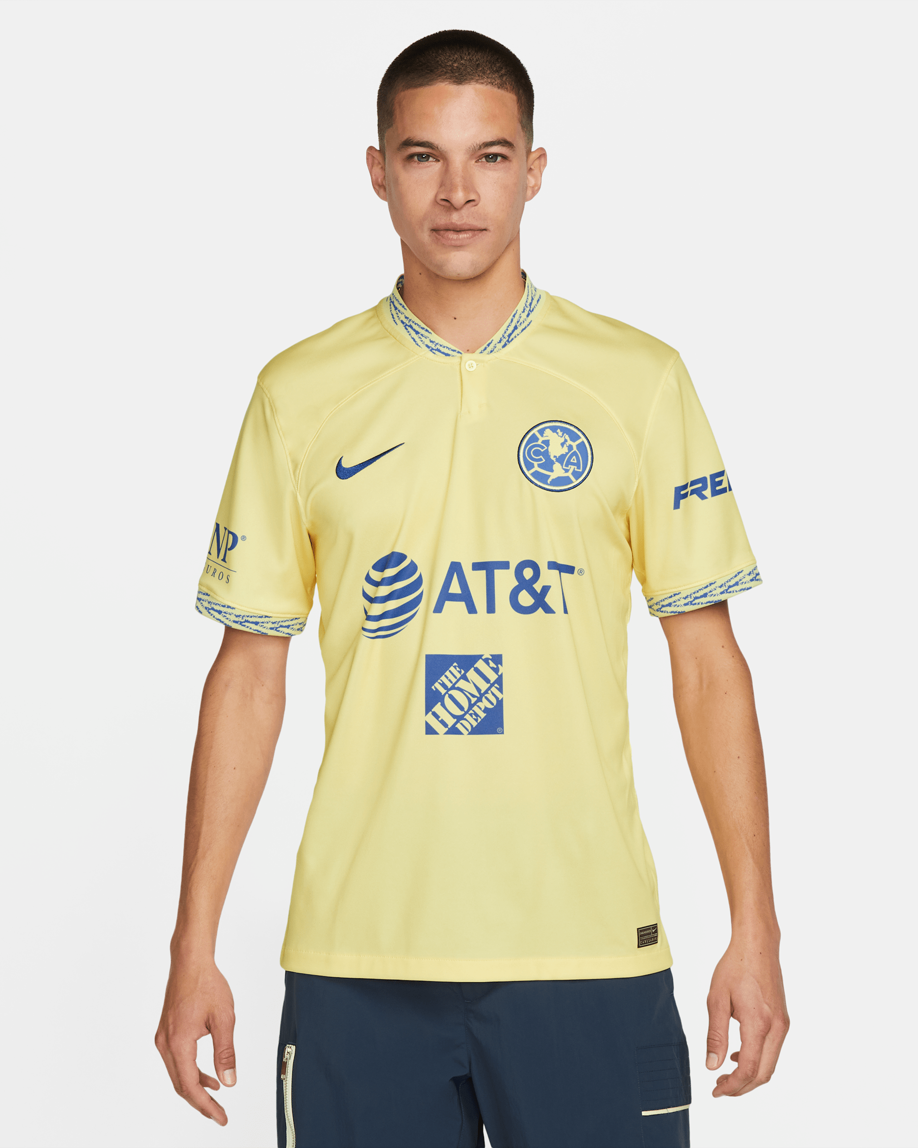 Maglia da calcio Nike Dri-FIT Club América 2022/23 Stadium da uomo – Home - Lemon Chiffon/Medium Blue
