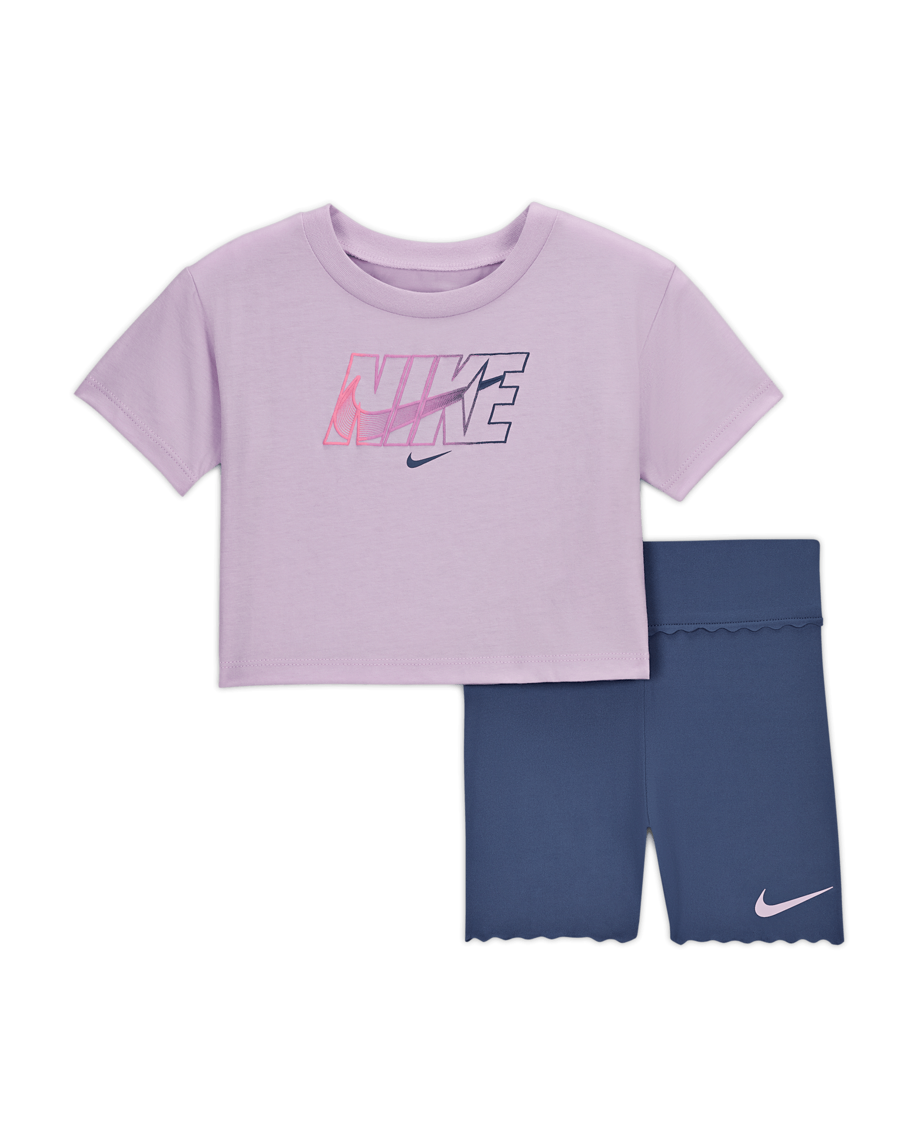 Nike Dri-FIT Swoosh Motion Baby 2-Piece Bike Shorts Set - Diffused Blue
