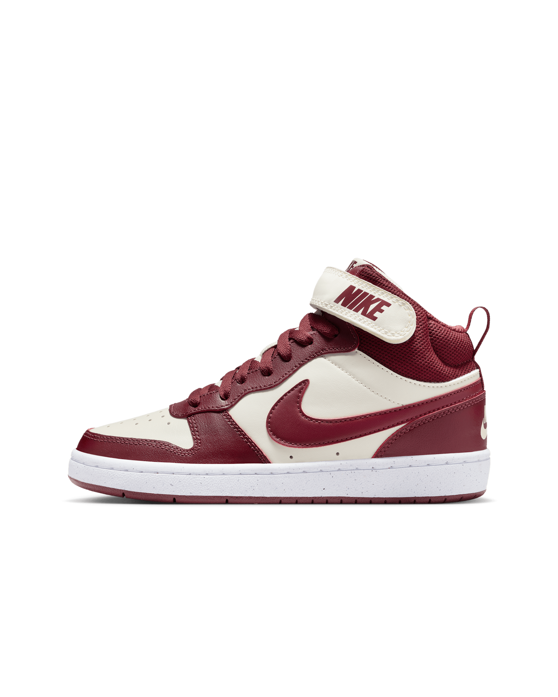 Nike Court Borough Mid 2 Big Kids' Shoes - Soft Pearl/Dark Team Red