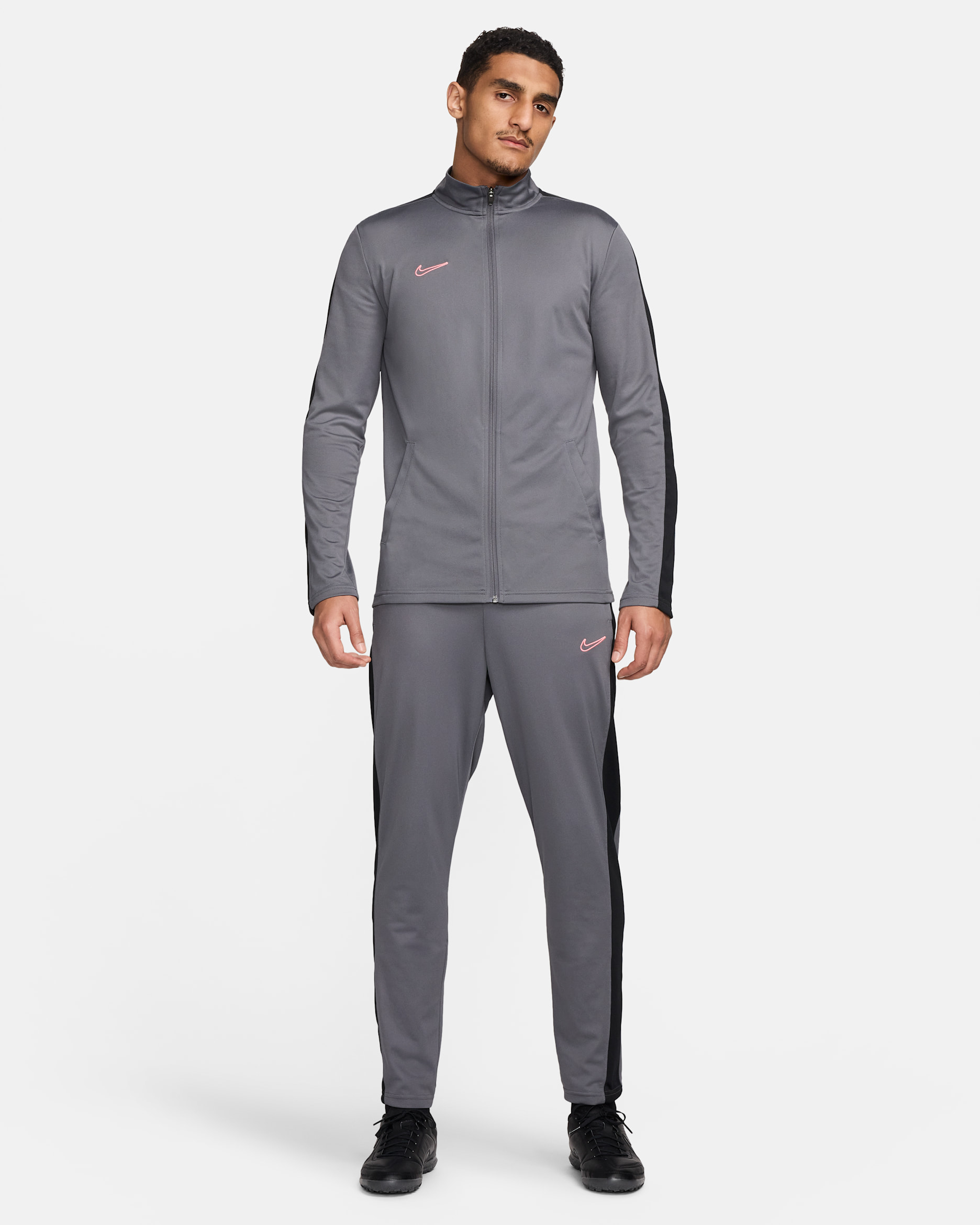 Nike Academy Men's Dri-FIT Football Tracksuit - Iron Grey/Black/Sunset Pulse