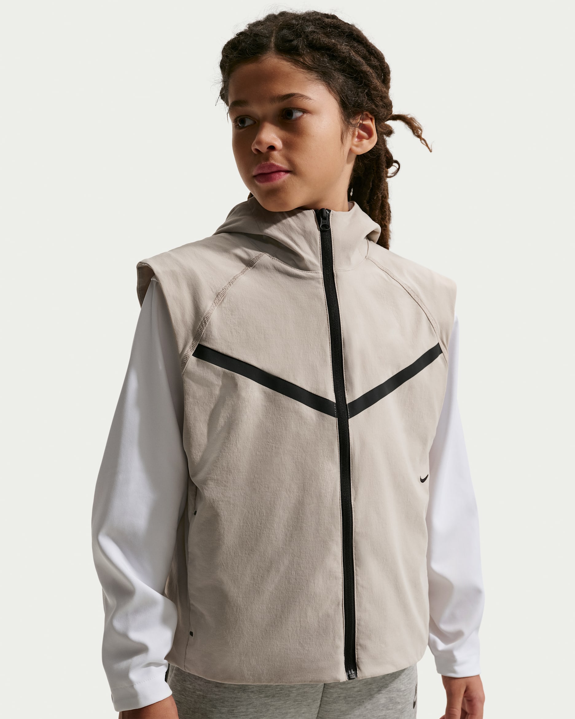Veste sans manches Nike Sportswear Tech Woven pour ado (garçon) - Cream II/Noir