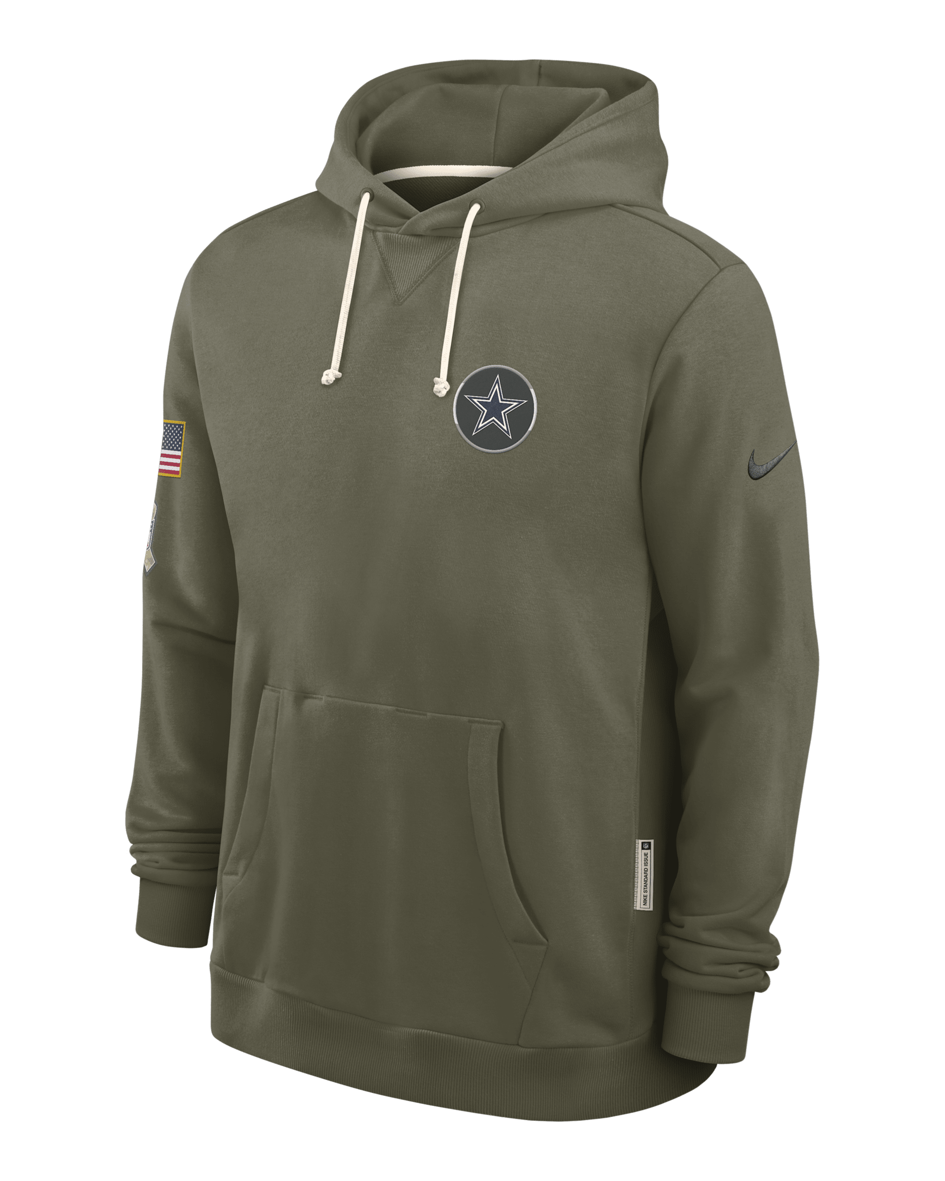 Dallas Cowboys Salute to Service Sideline Dominant Force Men's Nike Dri-FIT NFL Pullover Hoodie - Olive