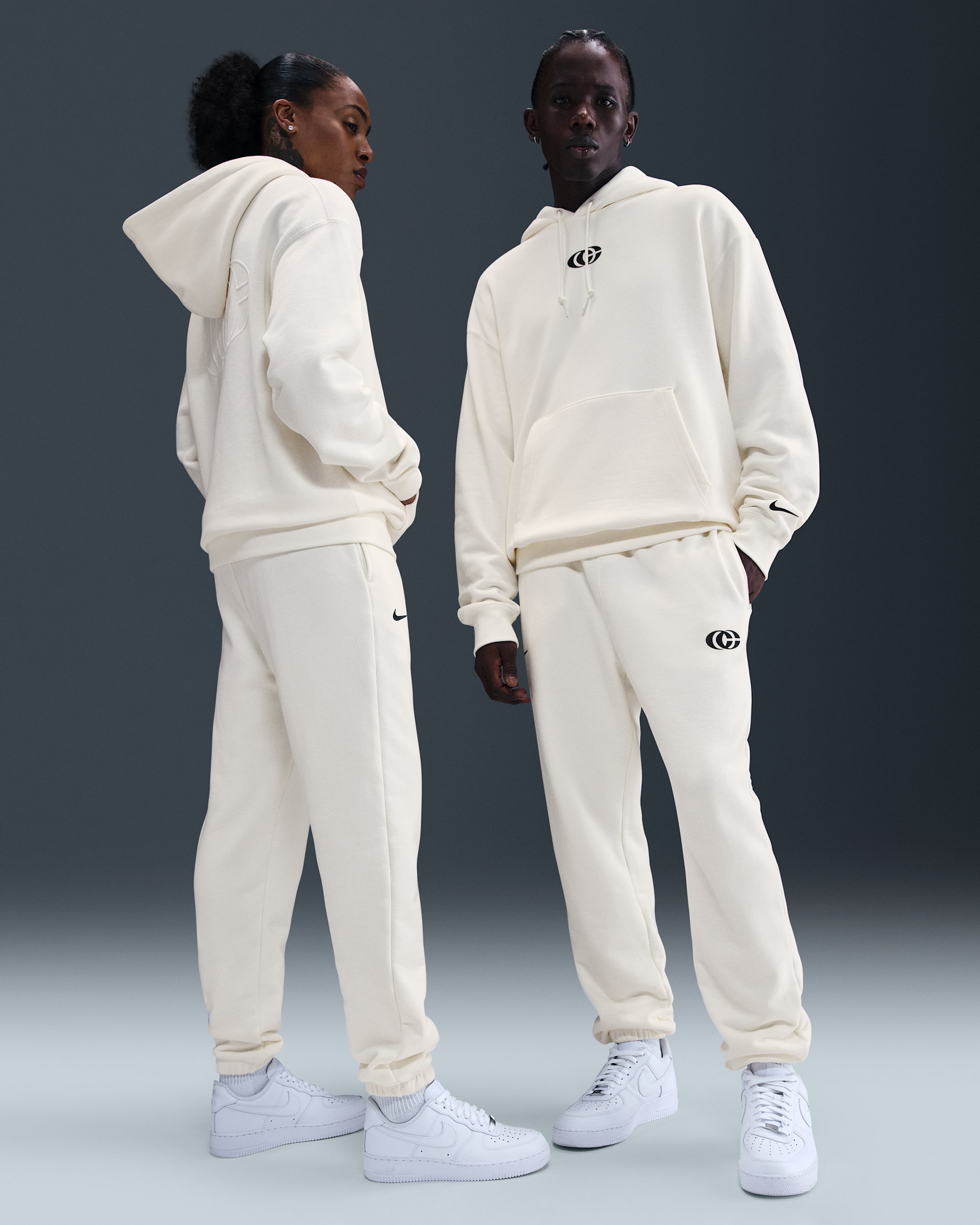 Caitlin Clark Nike Fleece Cuffed Basketball Pants - Sail/Black