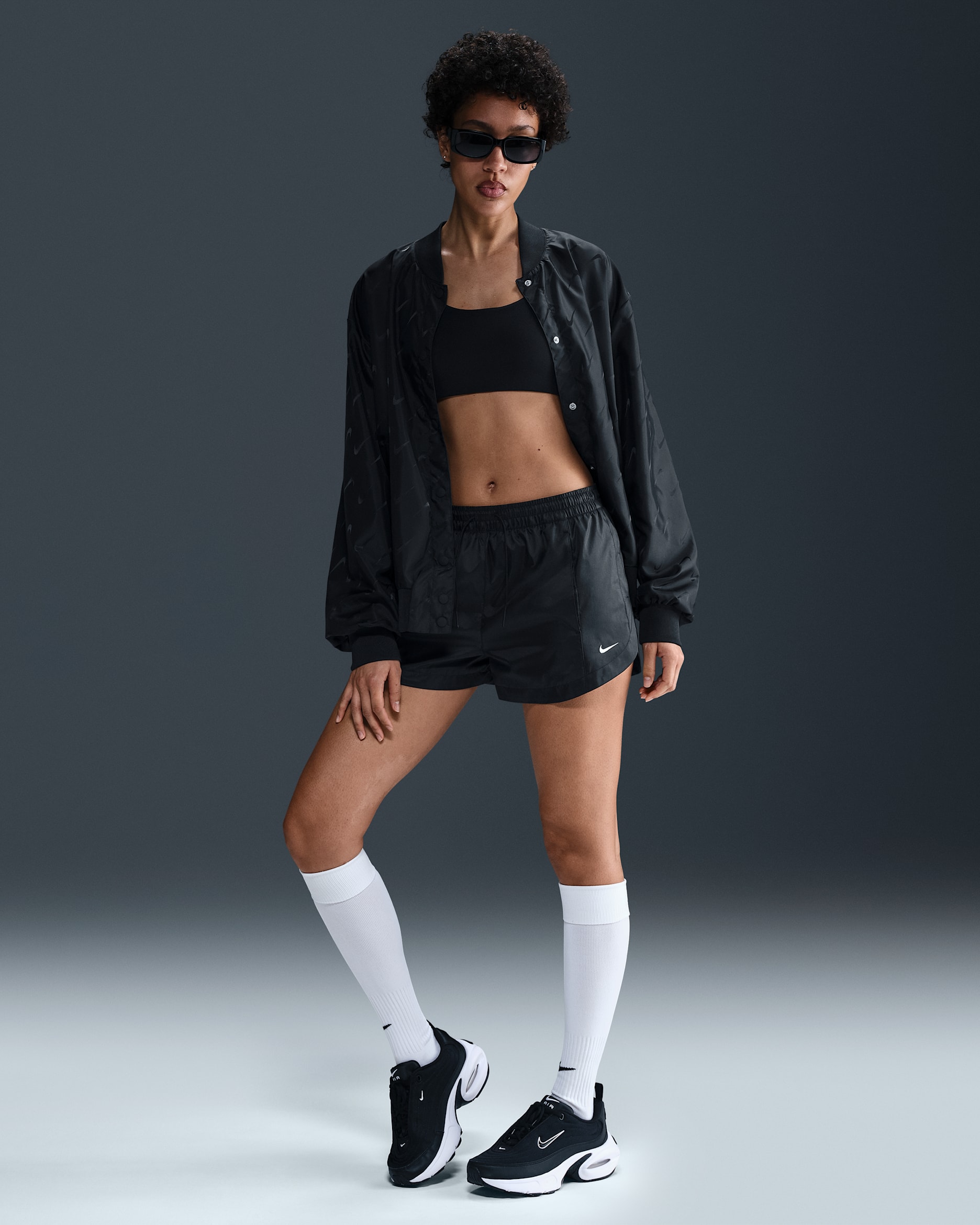 Nike Sportswear Windrunner Women's Mid-Rise 5cm (approx.) Woven Shorts - Black