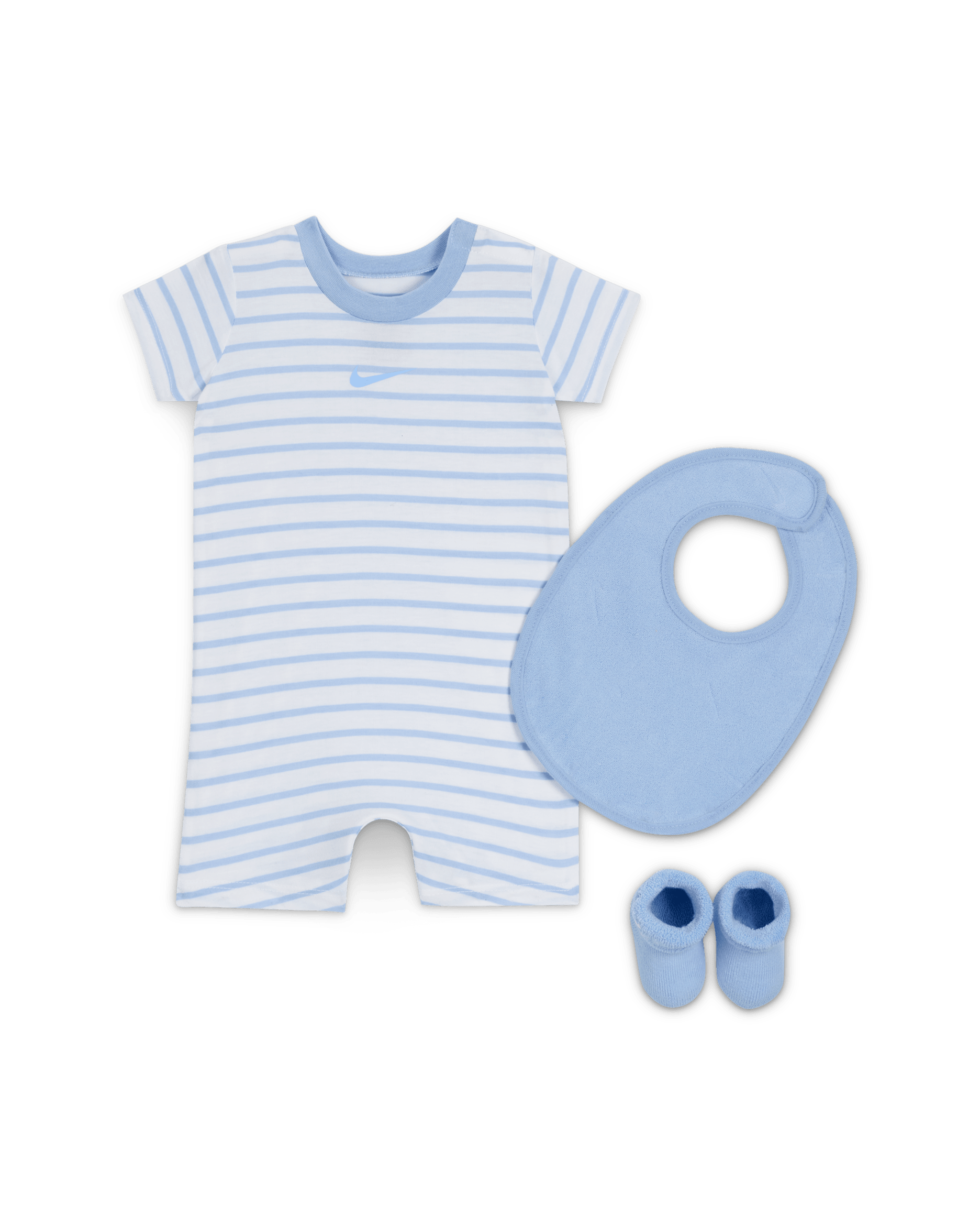 Nike Baby 3-Piece Romper and Terry Set - Cobalt Bliss