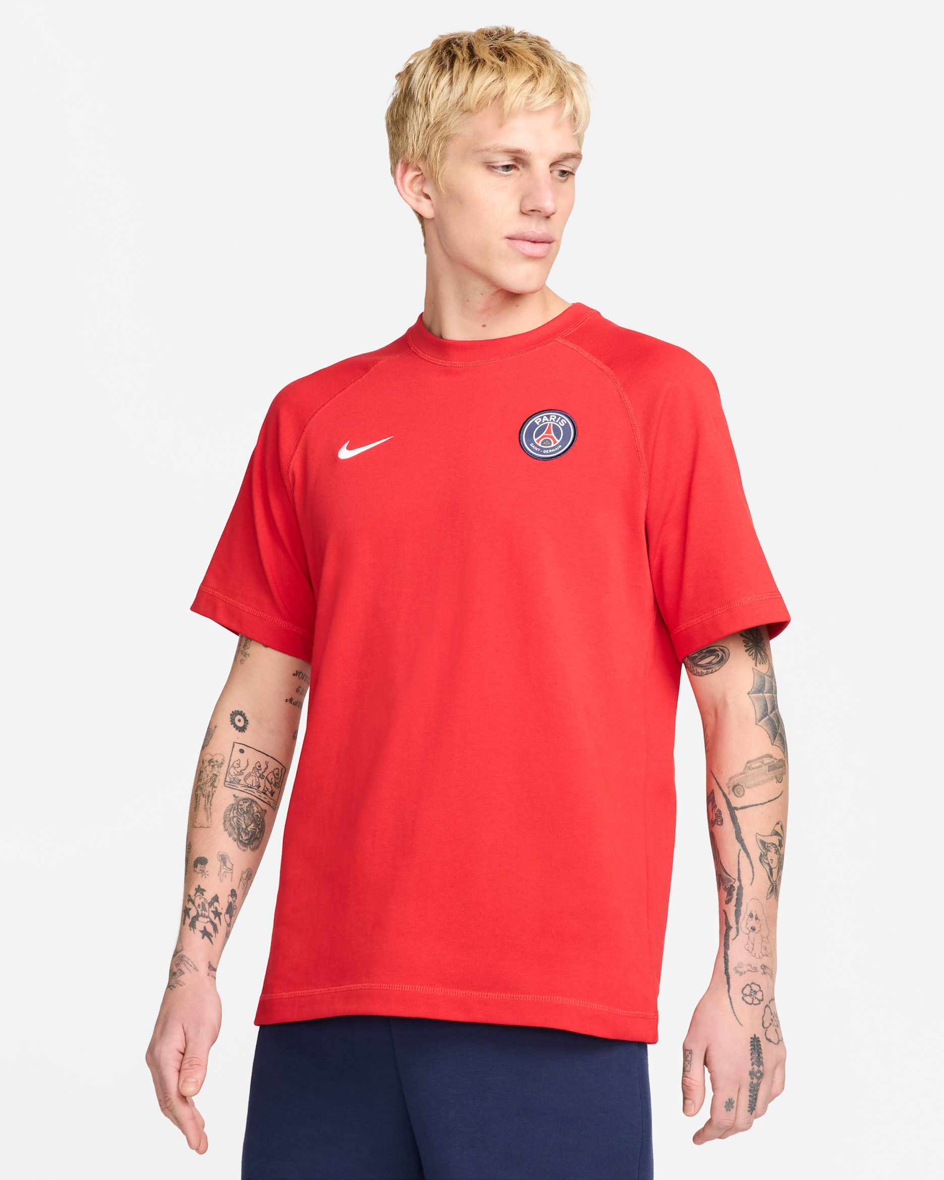 Paris Saint-Germain Travel Men's Nike Football Short-Sleeve Top - University Red/White
