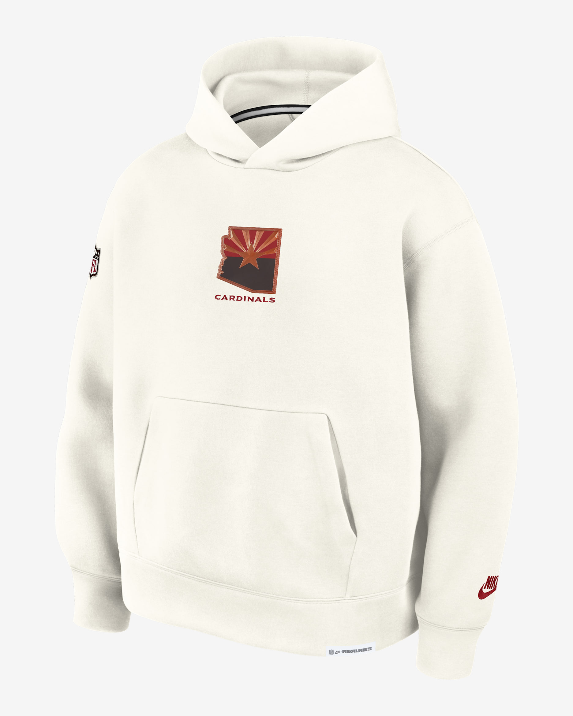 Arizona Cardinals Rivalries Collection Oversized Tech Fleece Men's Nike NFL Pullover Hoodie - Cream