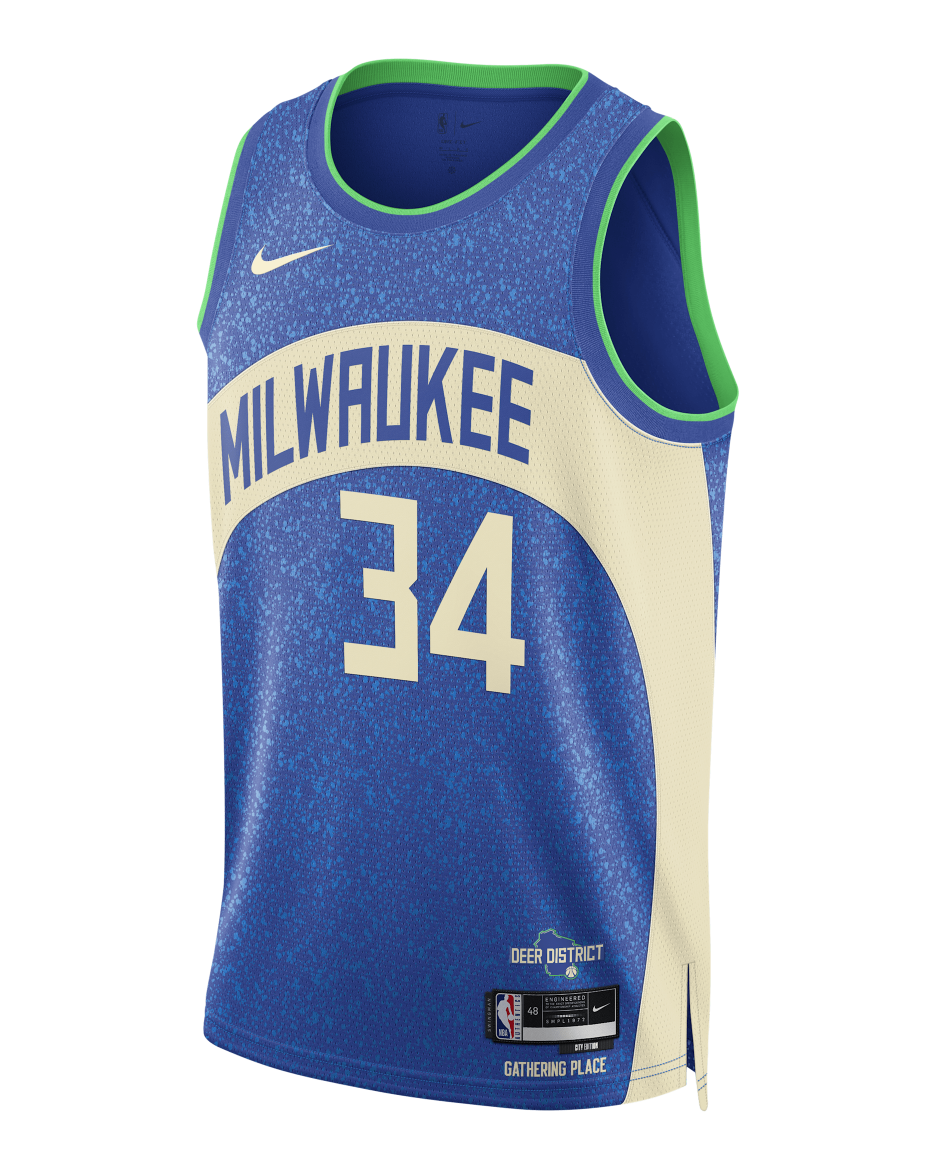 Giannis Antetokounmpo Milwaukee Bucks City Edition 2023/24 Men's Nike Dri-FIT NBA Swingman Jersey - Photo Blue