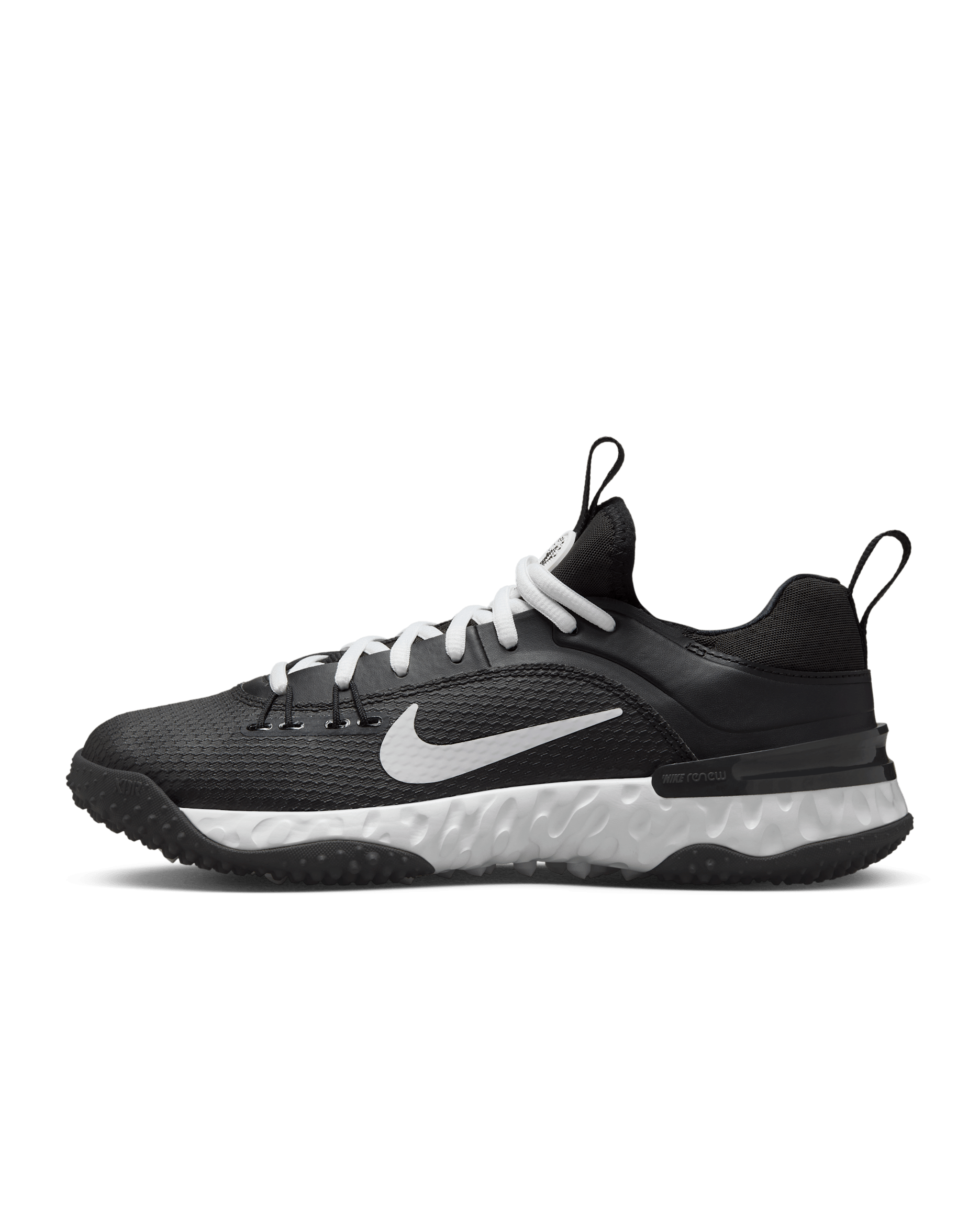 Nike Huarache 9 Elite TF LAX Lacrosse Shoes - Black/White/White