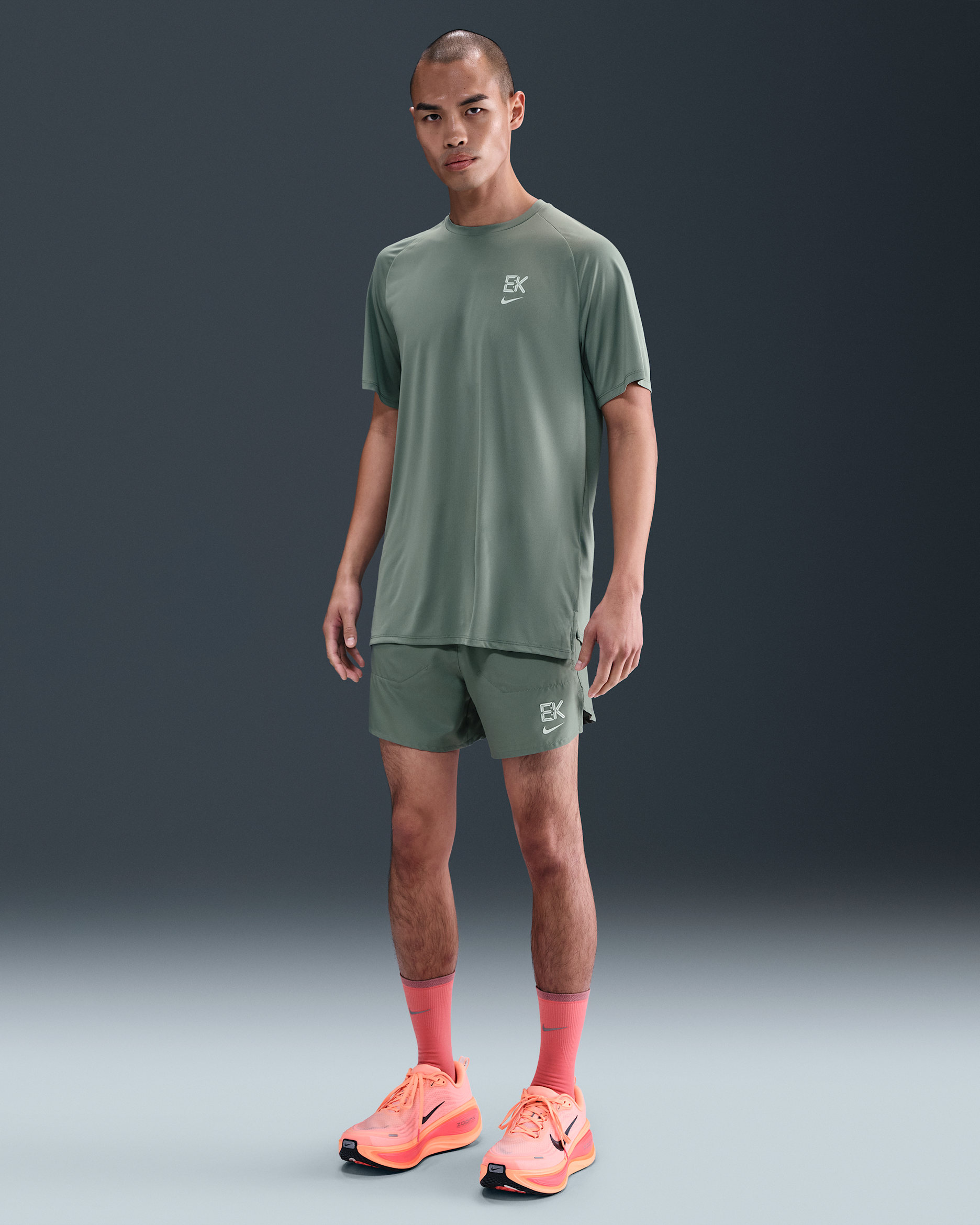 Nike Stride 'Eliud Kipchoge' Men's Dri-FIT 5" Brief-Lined Running Shorts - Clay Green/Seaweed