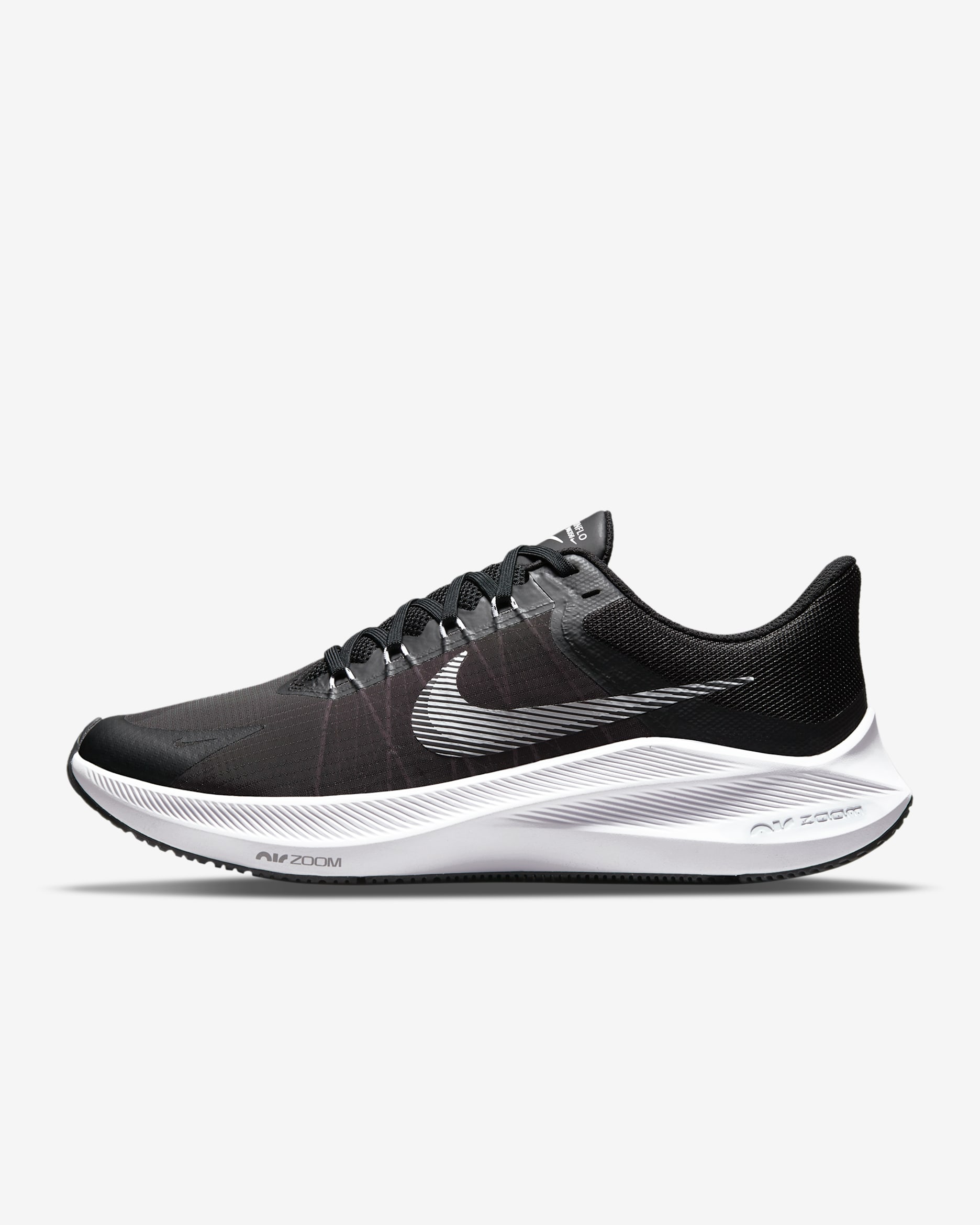 Nike Winflo 8 Men's Road Running Shoes - Black/Dark Smoke Grey/White