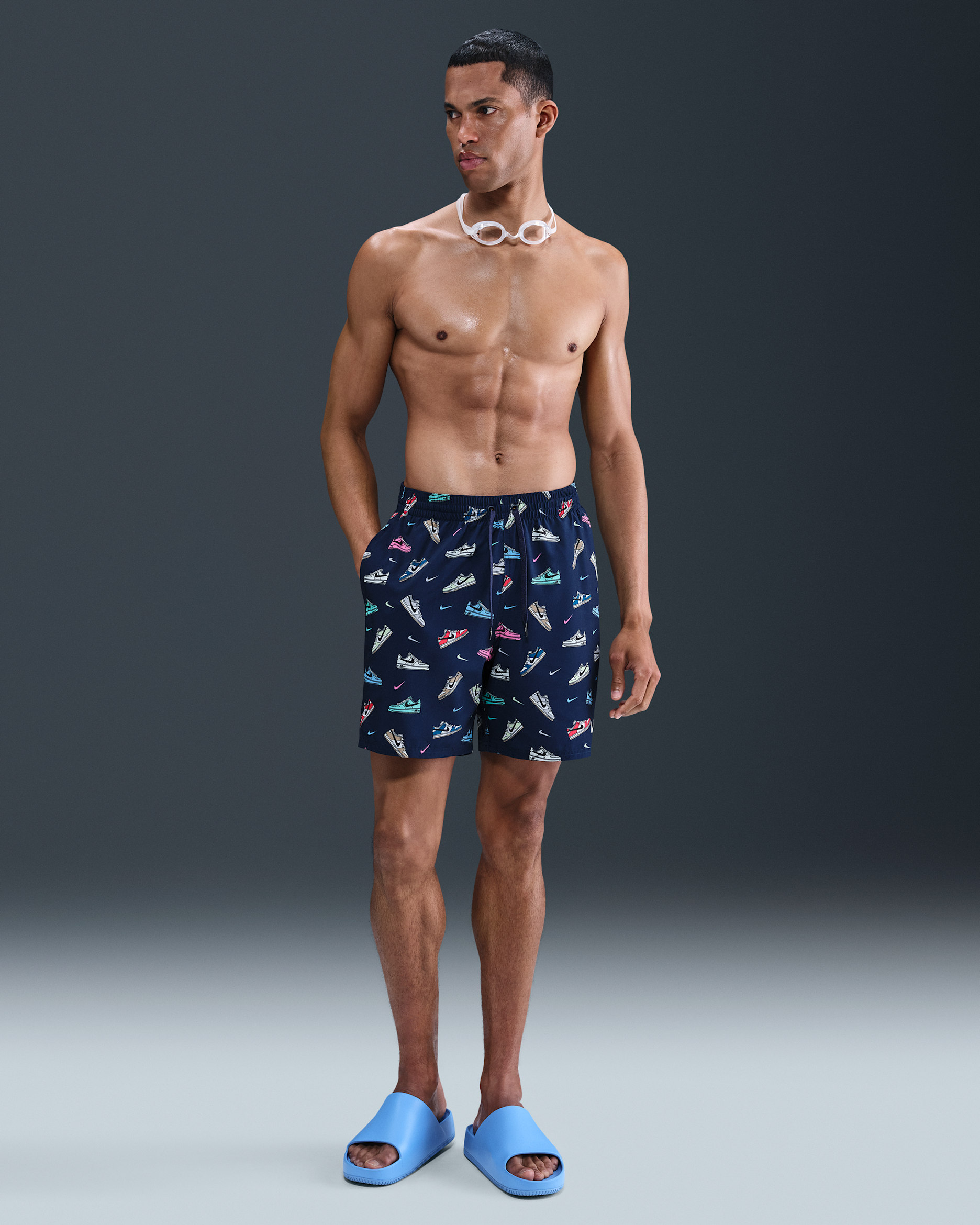 Nike Swim Breaker Men's 7" Brief-Lined Volley Short - Blue