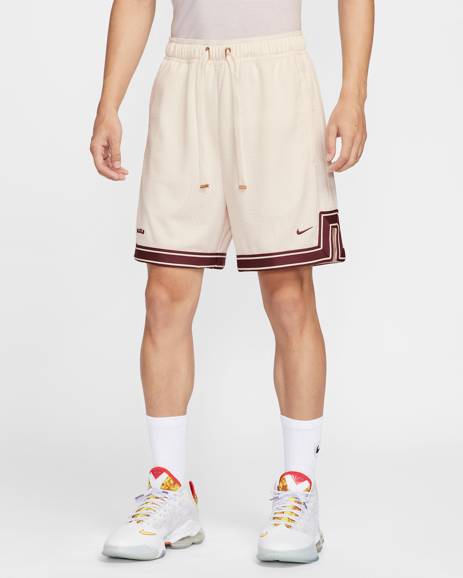 LeBron Men's 20cm (approx.) Basketball Shorts - Sail/Dark Team Red