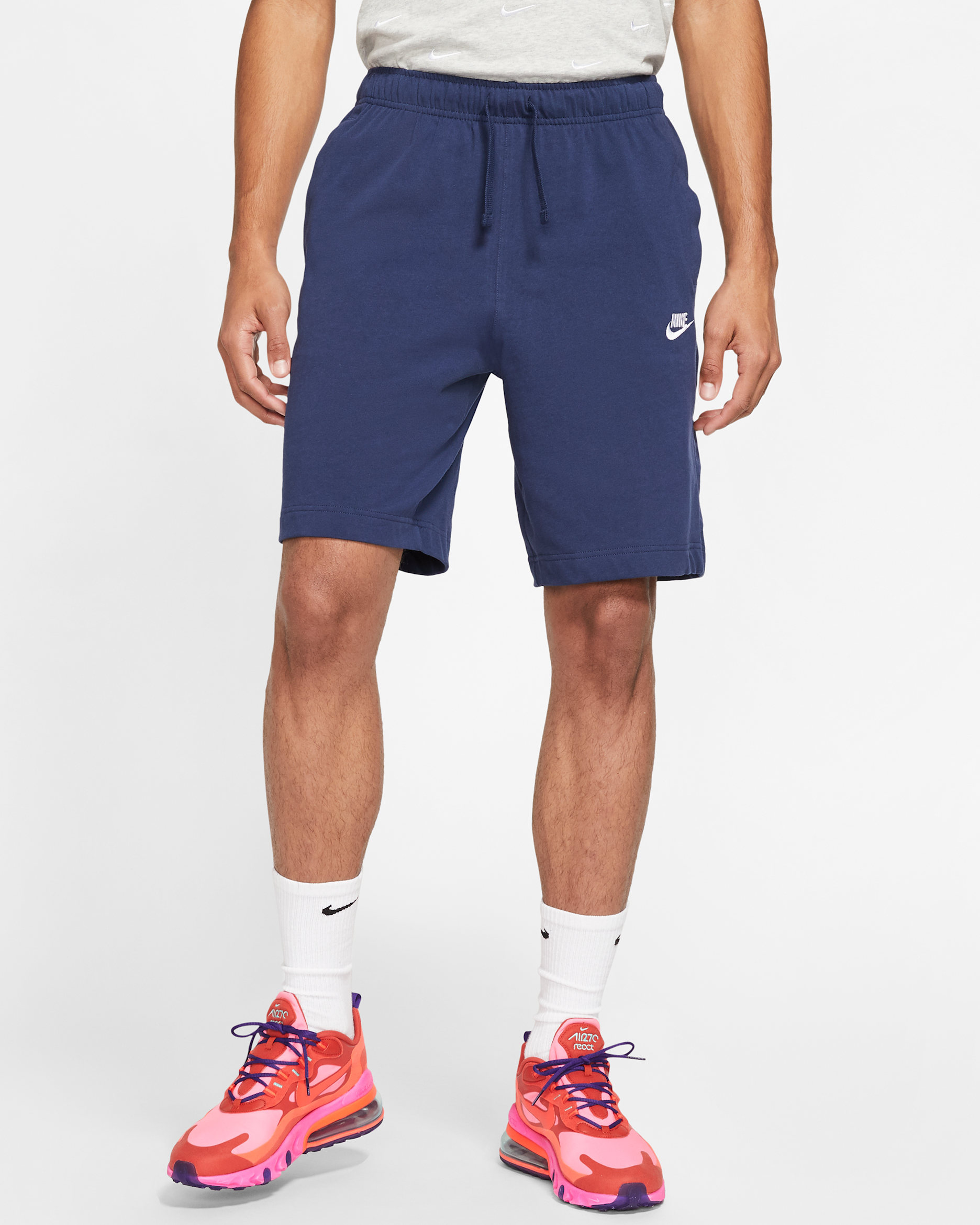 Shorts para hombre Nike Sportswear Club - Azul marino medianoche/Blanco