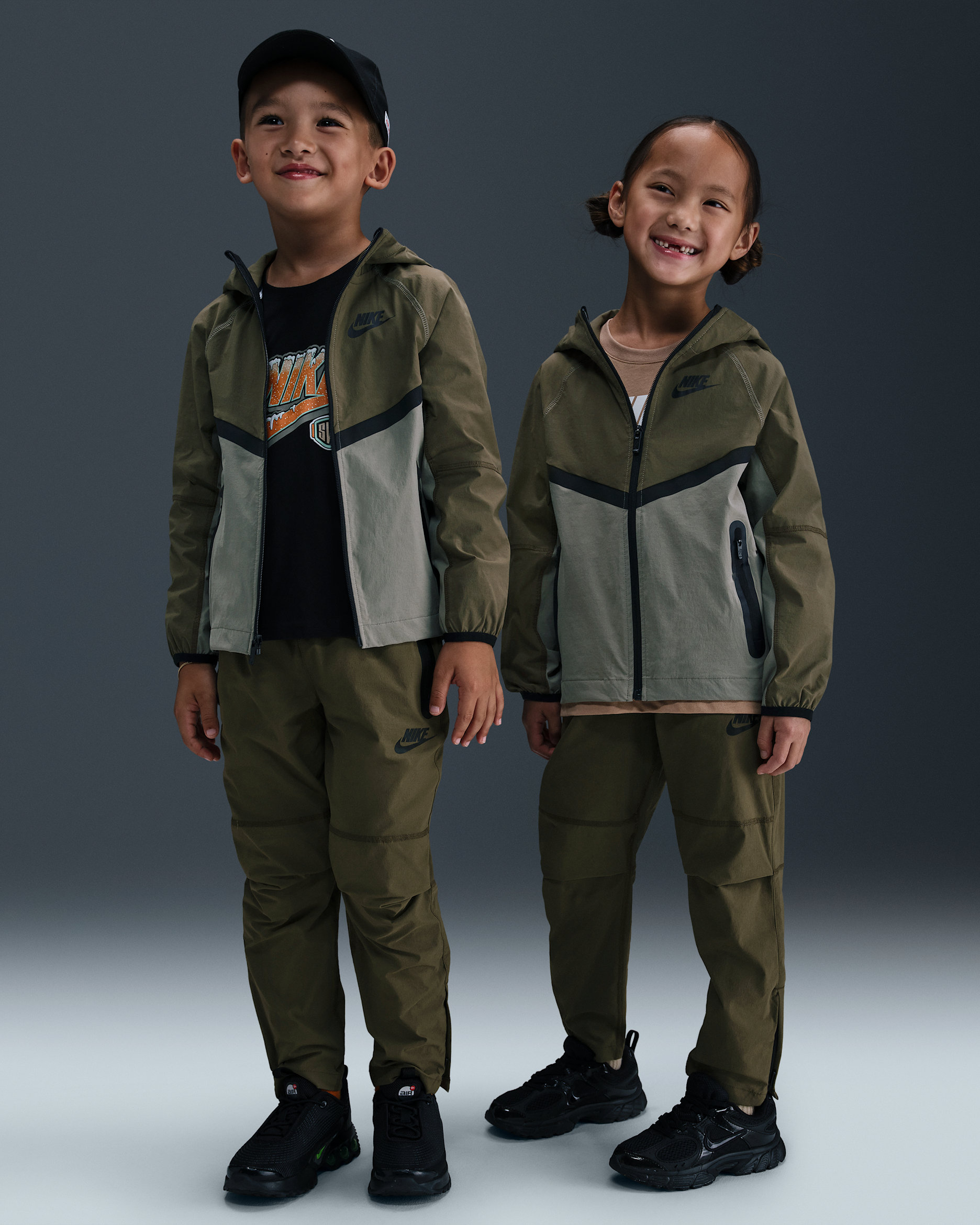 Nike Dri-FIT Little Kids' 2-Piece Full-Zip Tech Woven Set - Light Army