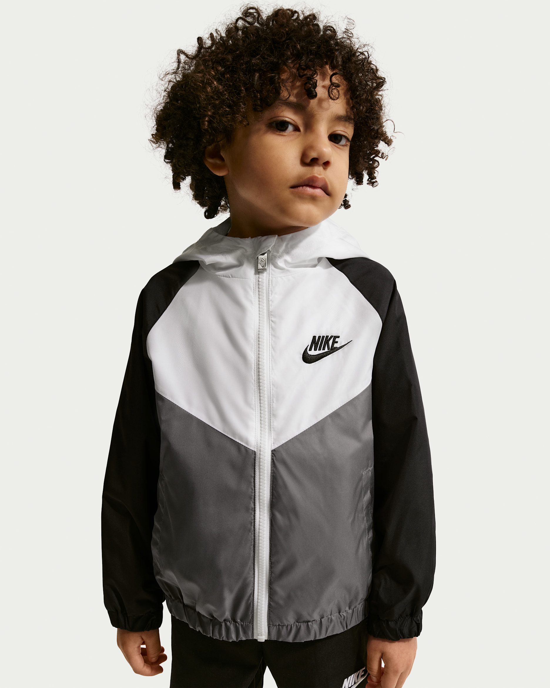 Coupe-vent Windrunner New Chevron Nike pour enfant - Blanc