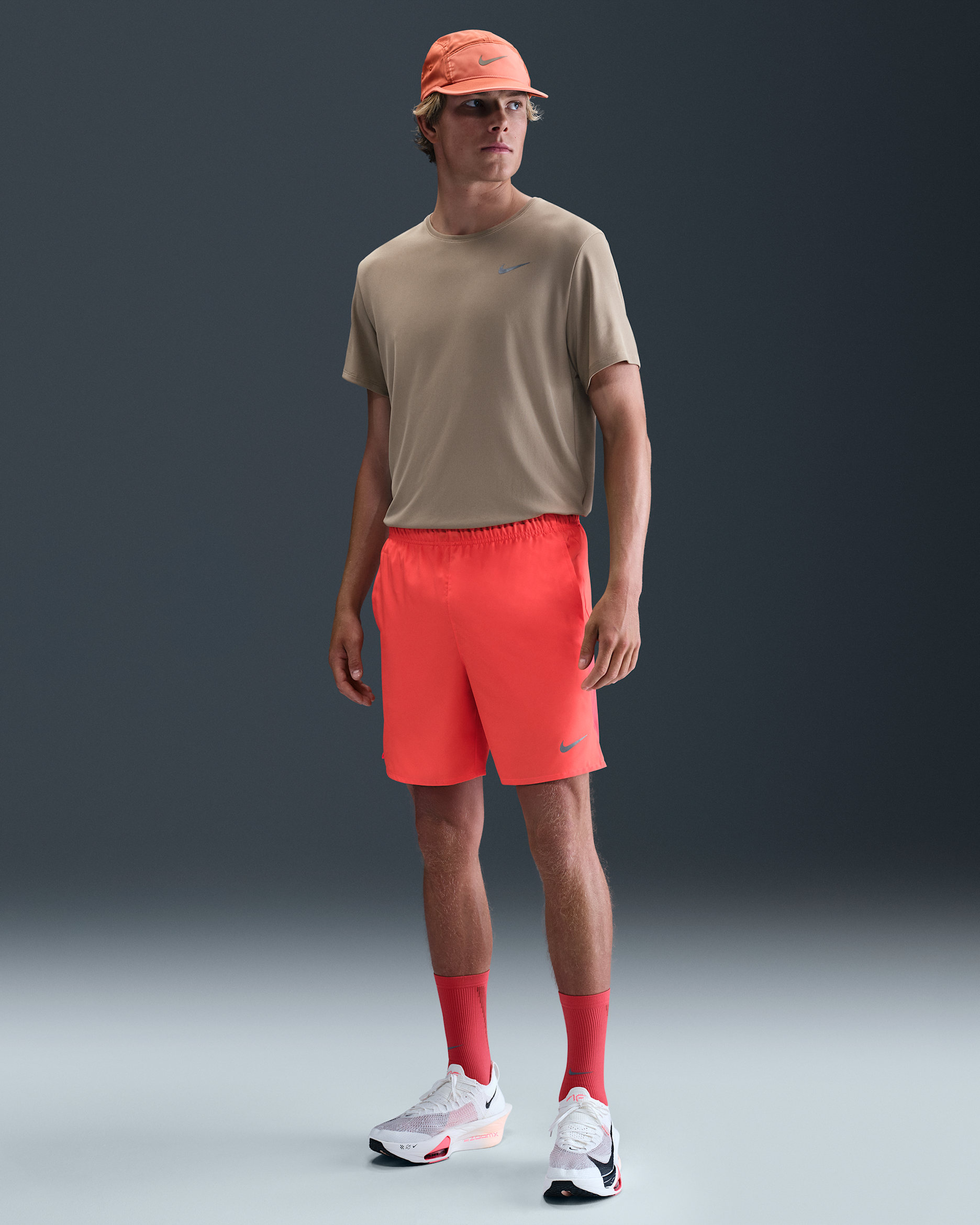 Nike Challenger Men's Dri-FIT 18cm (approx.) Brief-Lined Running Shorts - Bright Crimson/Bright Crimson/Black