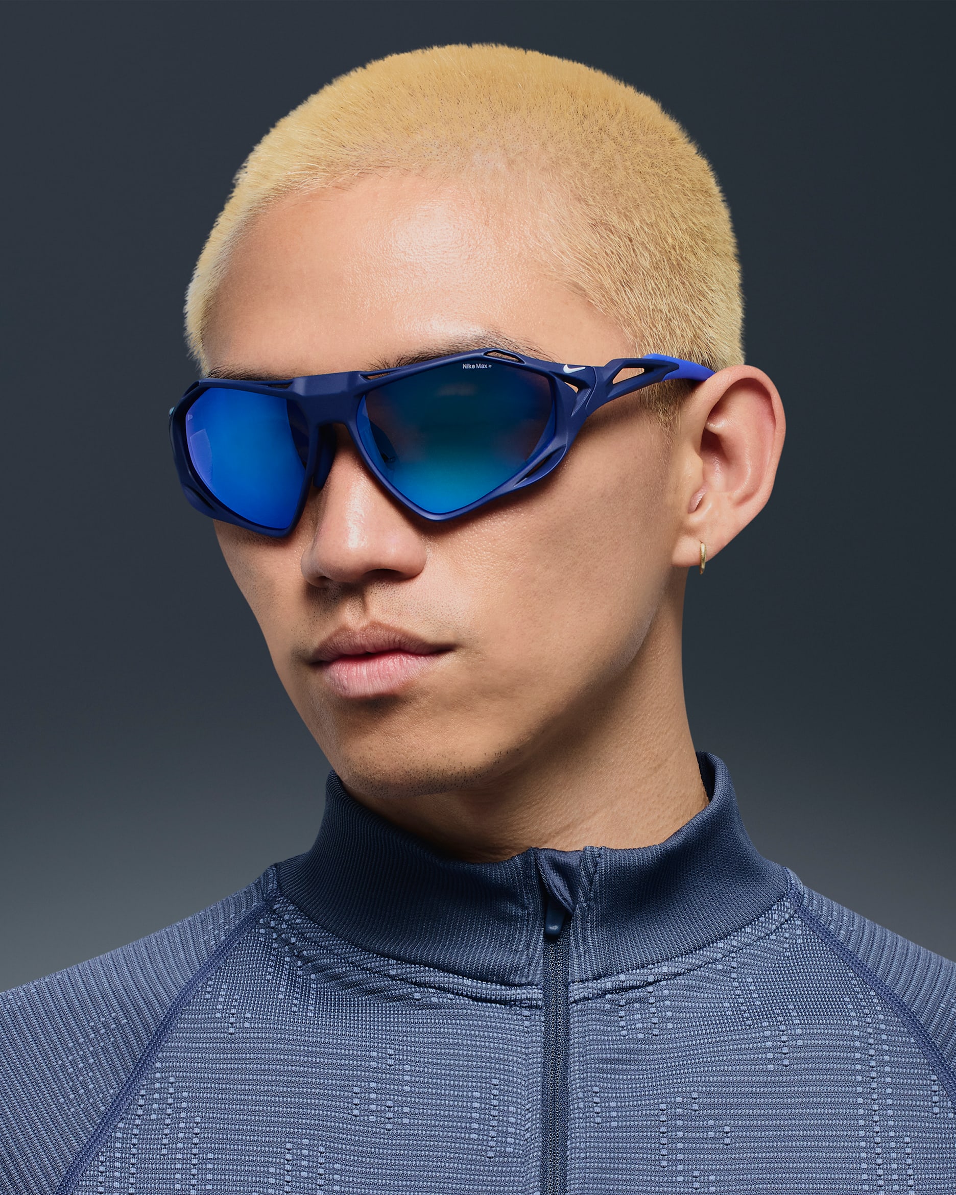 Mike Zeus Rise verspiegelte Sonnenbrille - Blue Void/Football Grey
