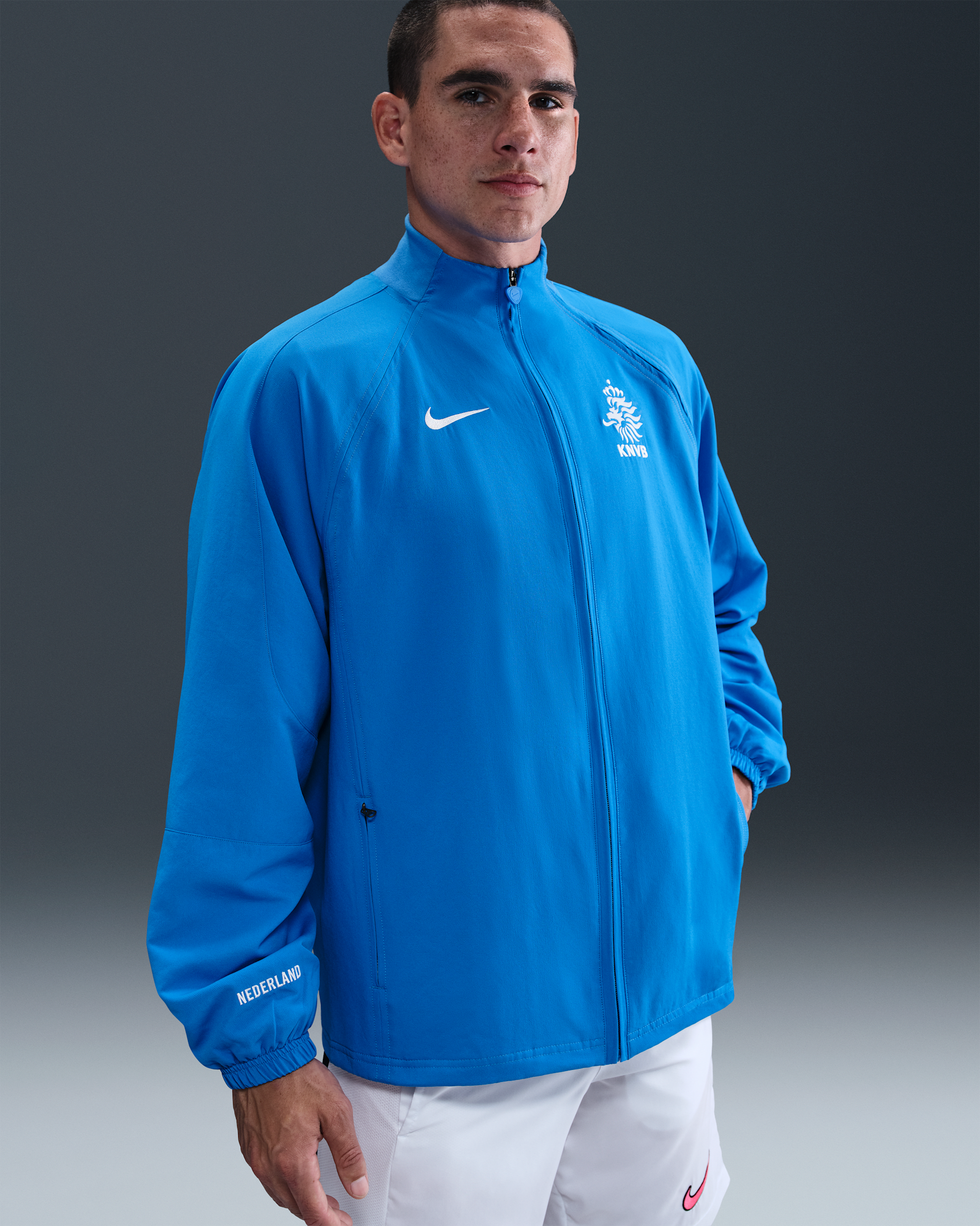 Netherlands 2004 Total 90 Reissue Men's Nike Football Replica Tracksuit Jacket - Light Photo Blue/Loyal Blue/White